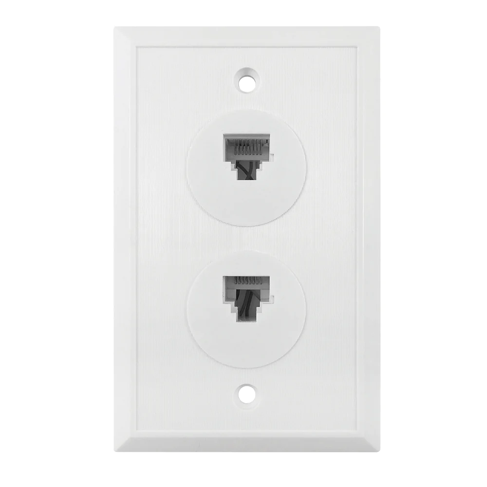 Flush Mount Dual Ethernet Wallplate, White