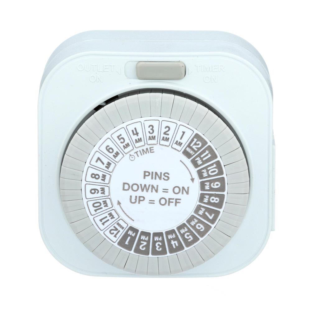 Indoor Mechanical Big Button Daily Timer 1-Outlet Grounded