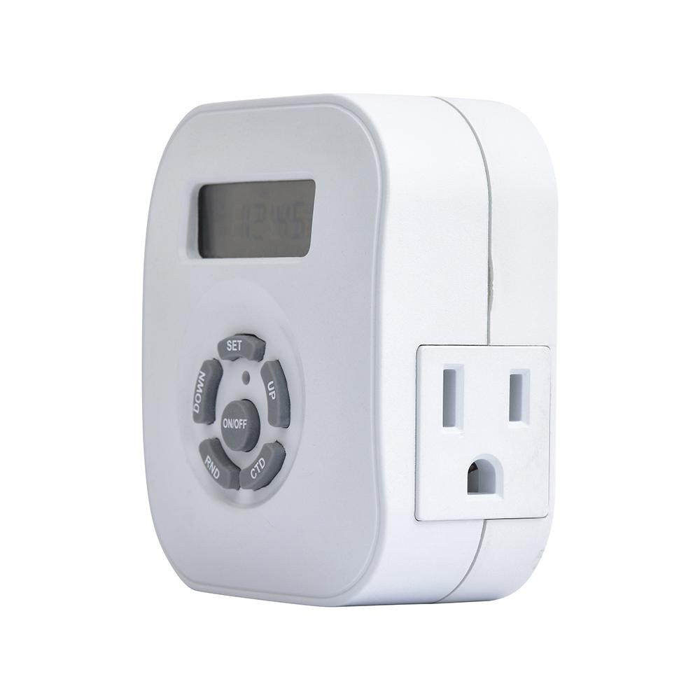 Indoor Weekly Digital Round Timer 2-Outlet Grounded
