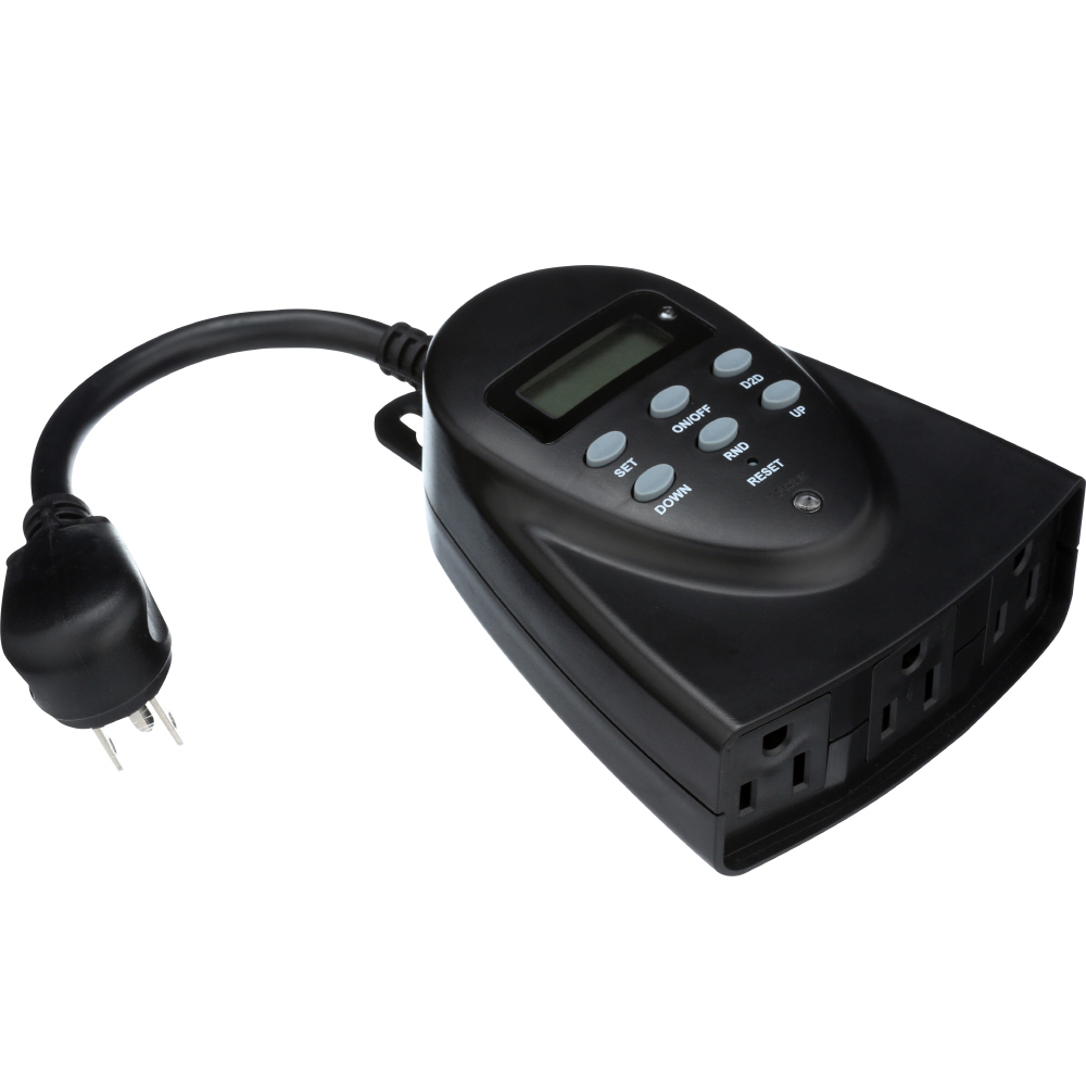 Outdoor Weekly Digital Timer 3-Outlet Grounded