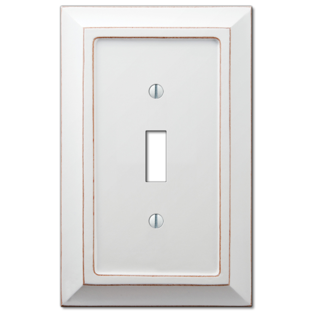 Savannah Distressed White Wood Wallplates