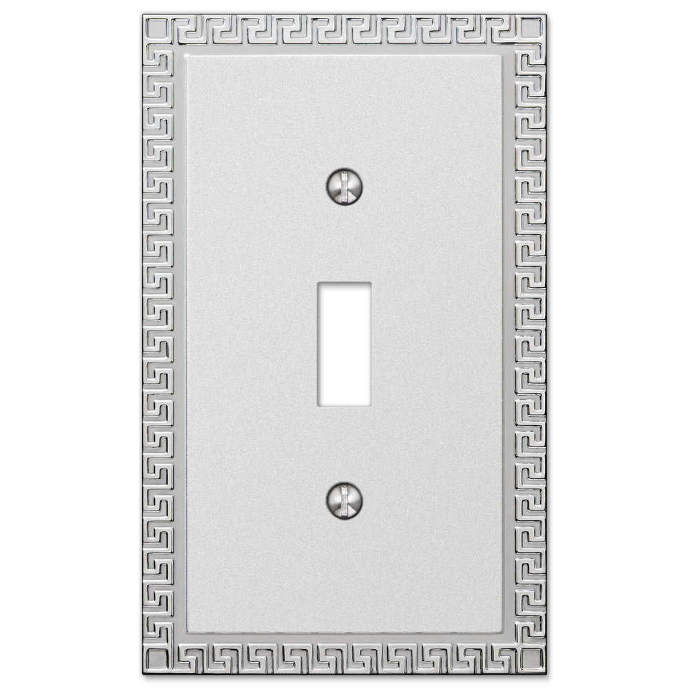 Greek Key Frosted Chrome Wallplates