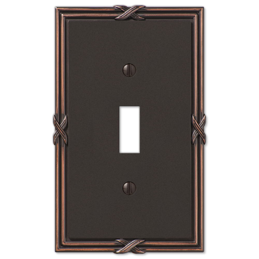 Ribbon and Reed Aged Bronze Wallplates