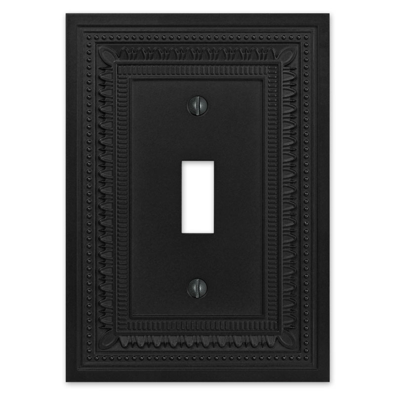 Filigree Border Matte Black Wallplates