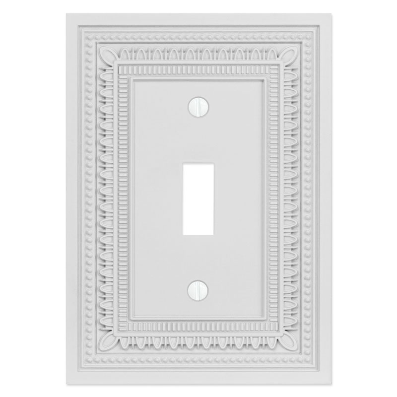 Filigree Border Matte White Wallplates