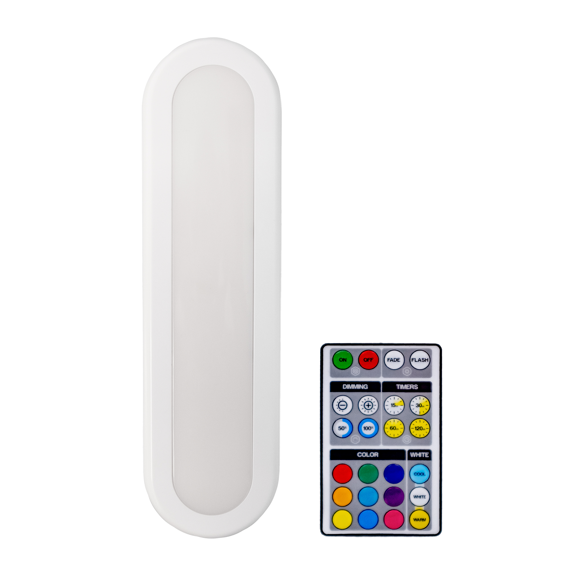 Color-Changing Adjustable White Puck and Light Bar