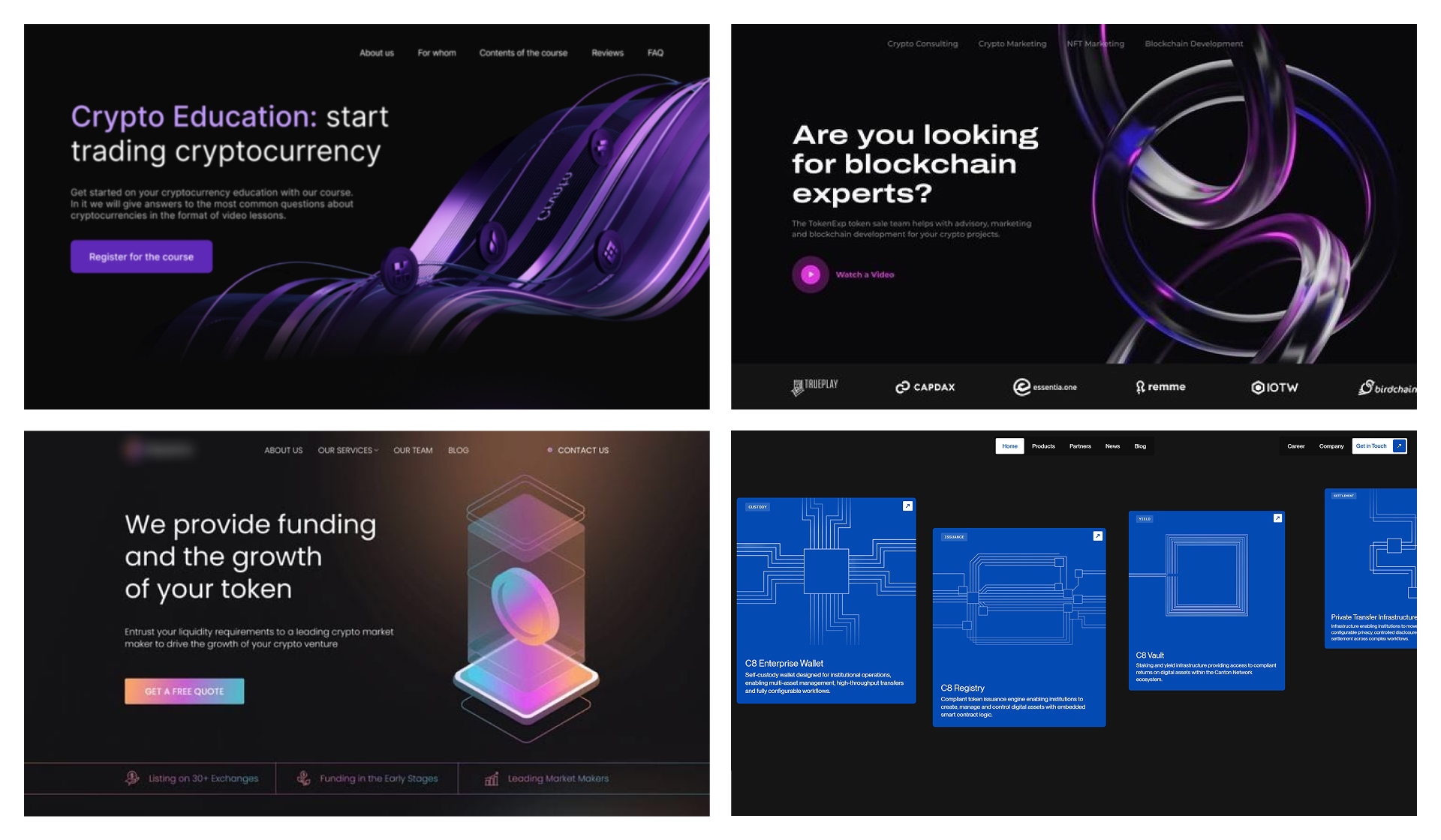 Various designs for blockchain products