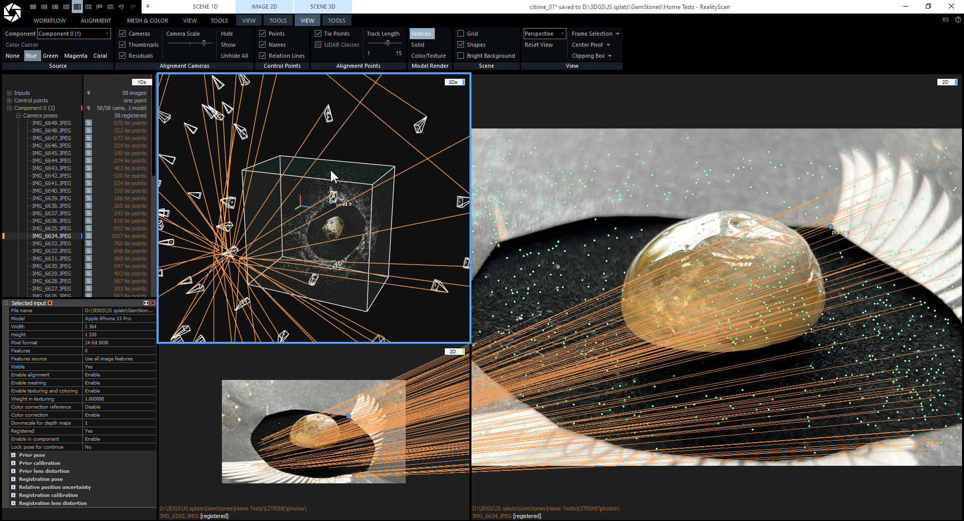 A screenshot of a RealityScan interface