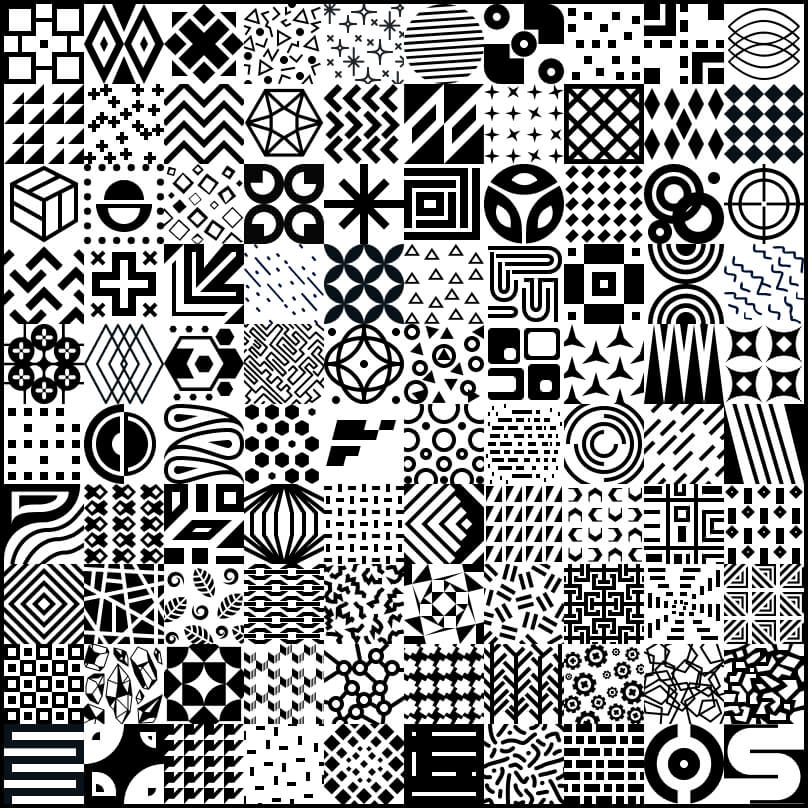 A custom black-and-white pattern