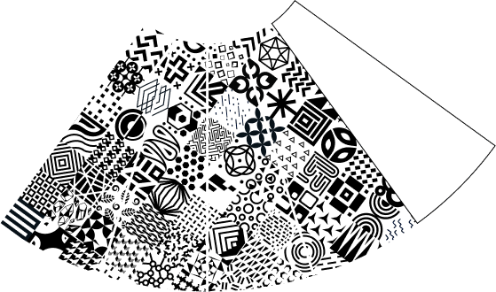 A cone-shaped pattern 