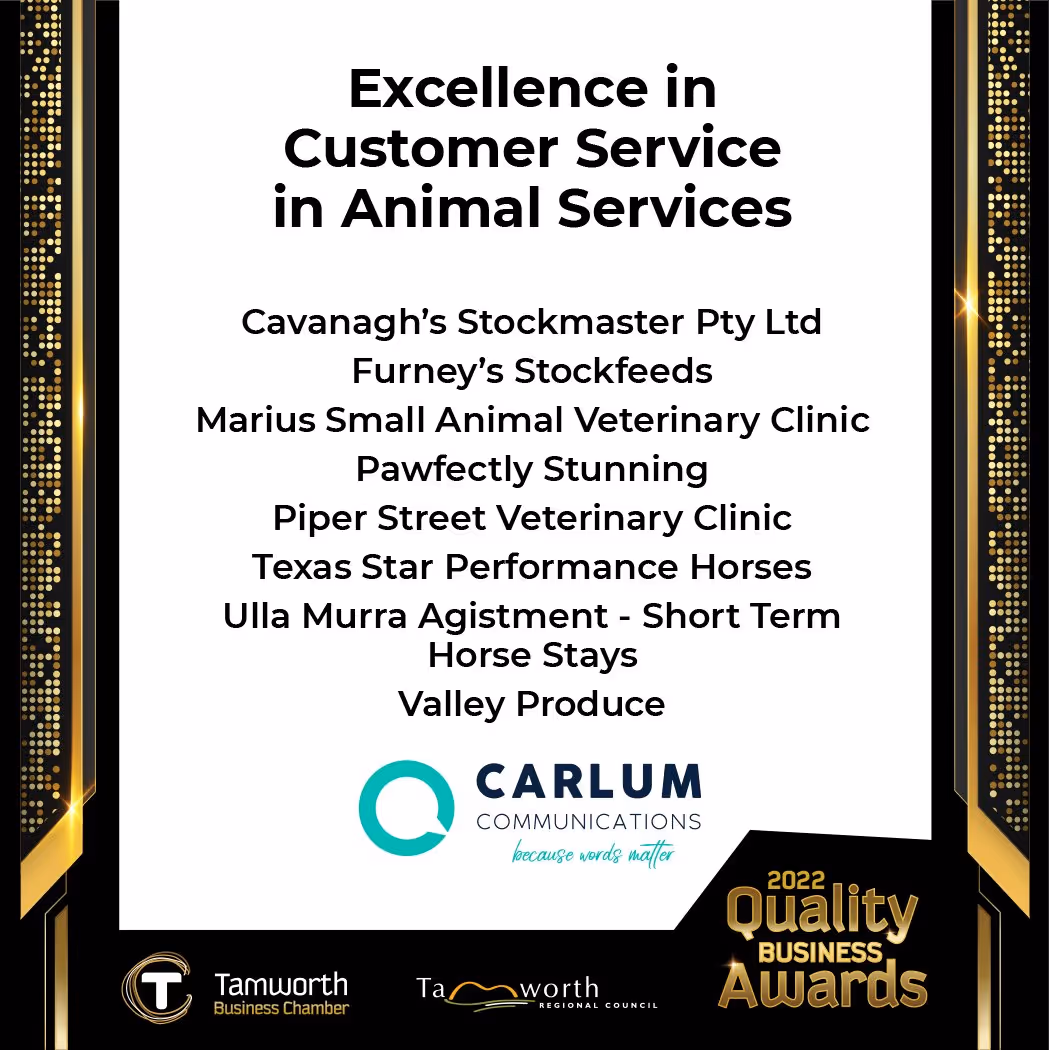 Tamworth Quality Business Awards 2022 - finalist list