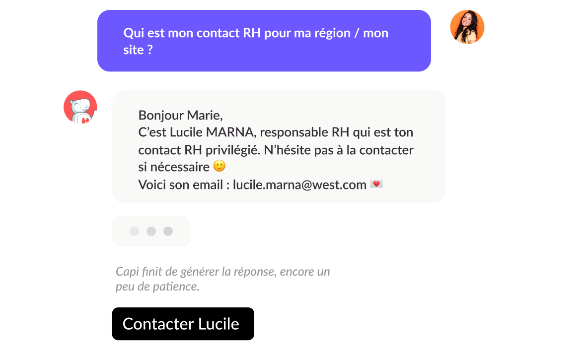 chatbot conversationnel à l'intégration d'un collaborateur