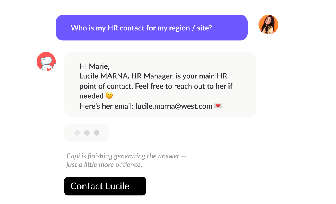 chatbot conversationnel à l'intégration d'un collaborateur