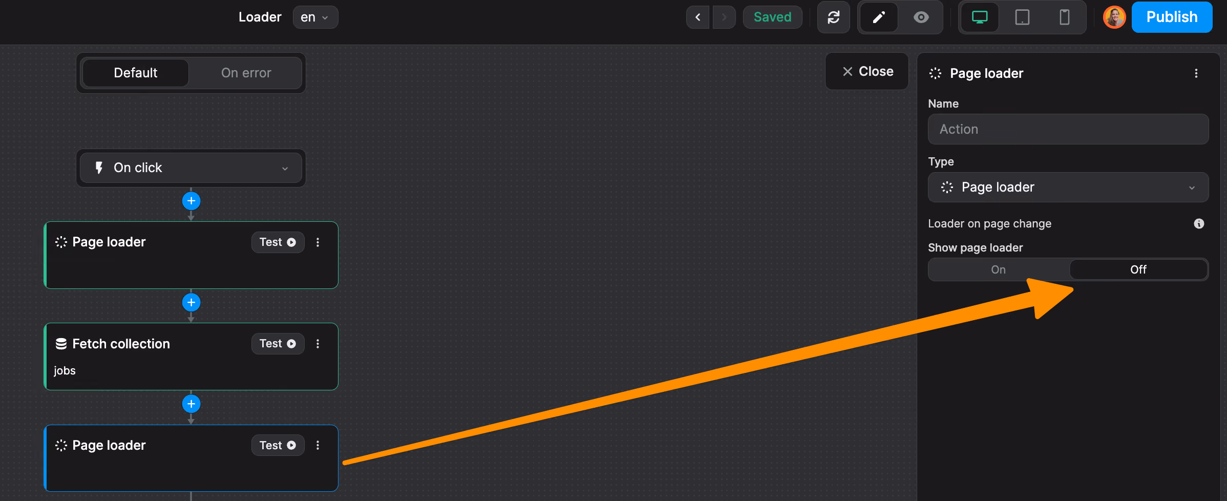 Decide to show or hide page loader after collection fetc