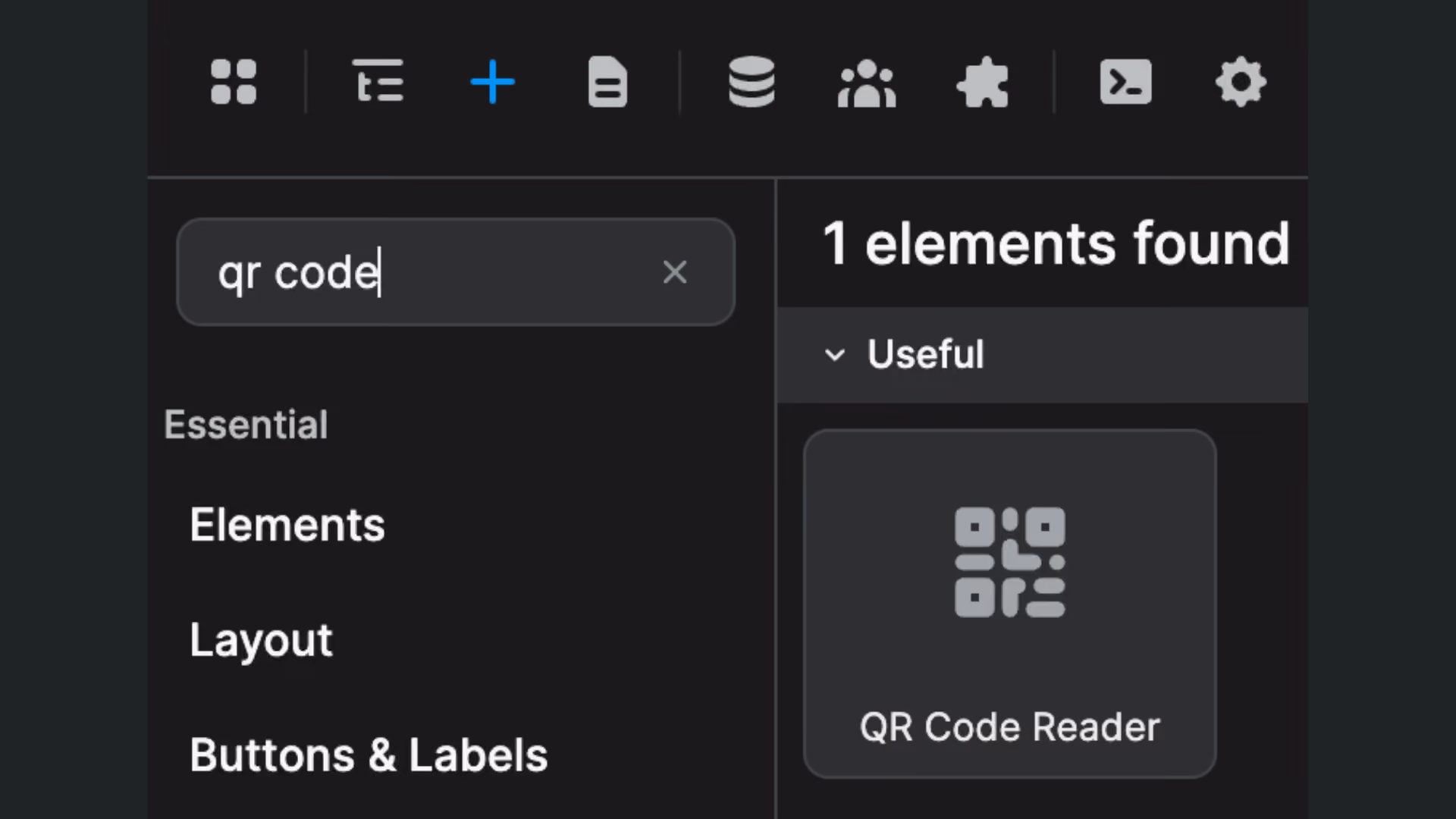 QR code reader element