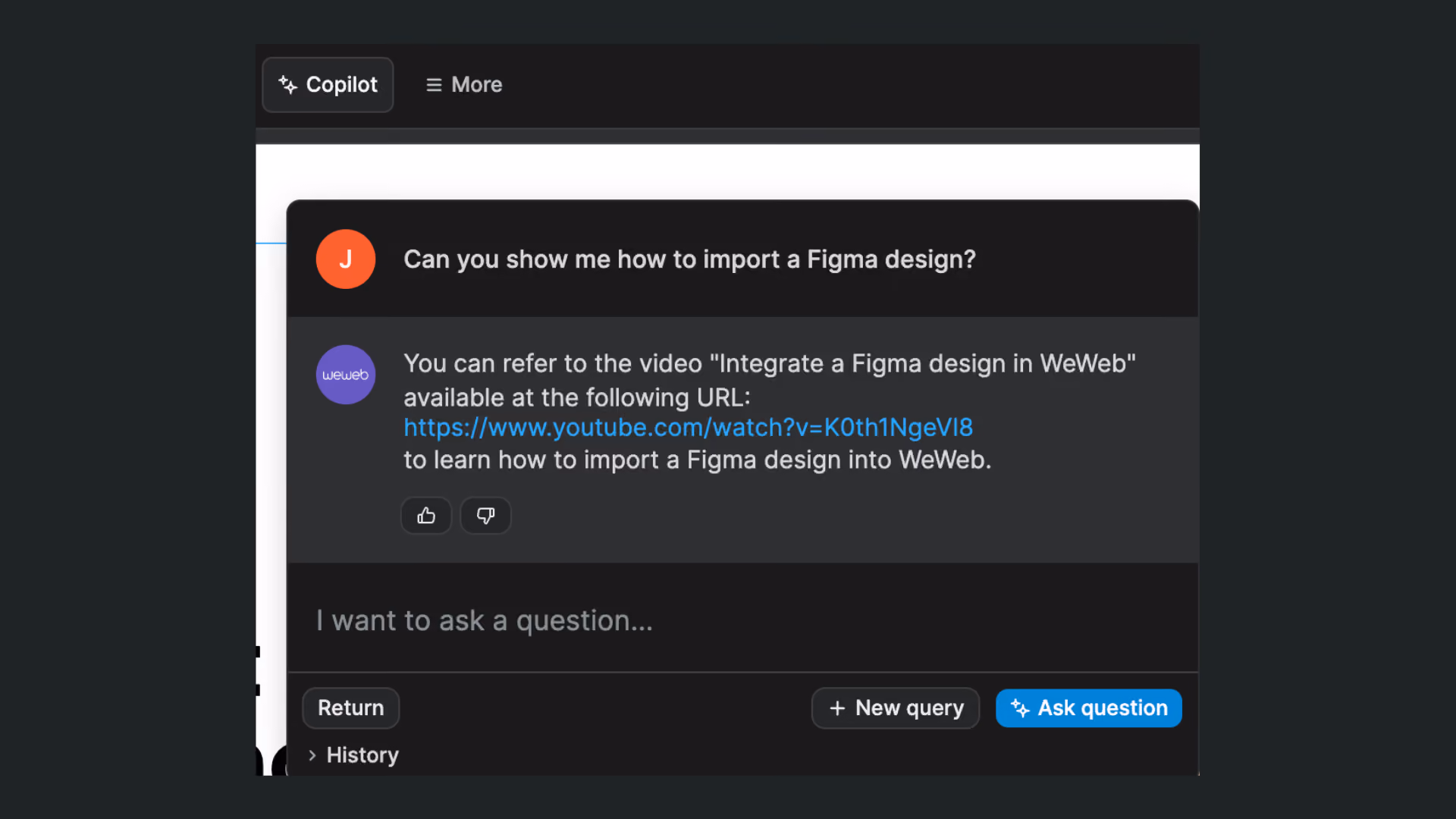 WeWeb Copilot in action