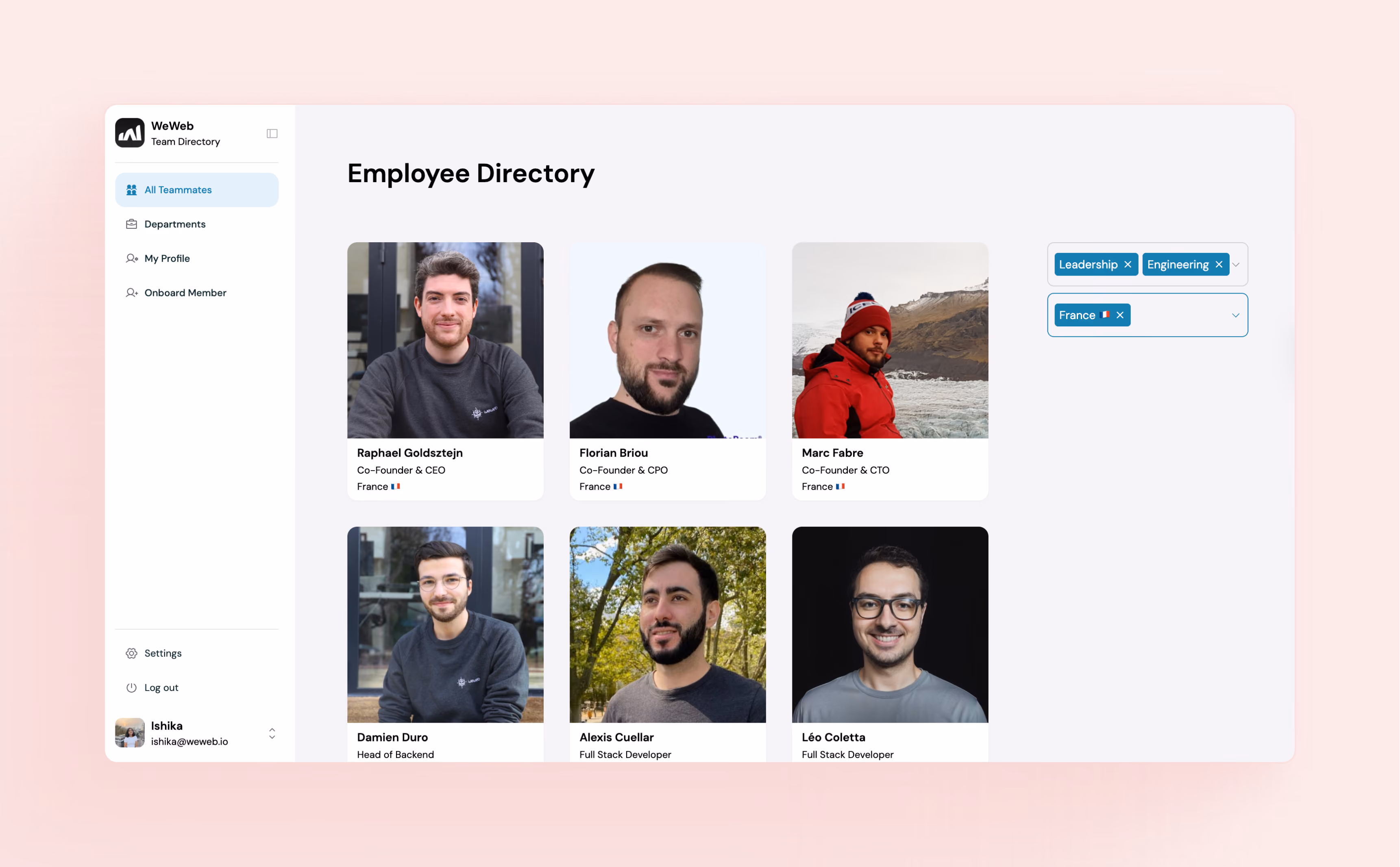Plug-and-play Employee Directory template to organize and connect your team with a single source of truth.