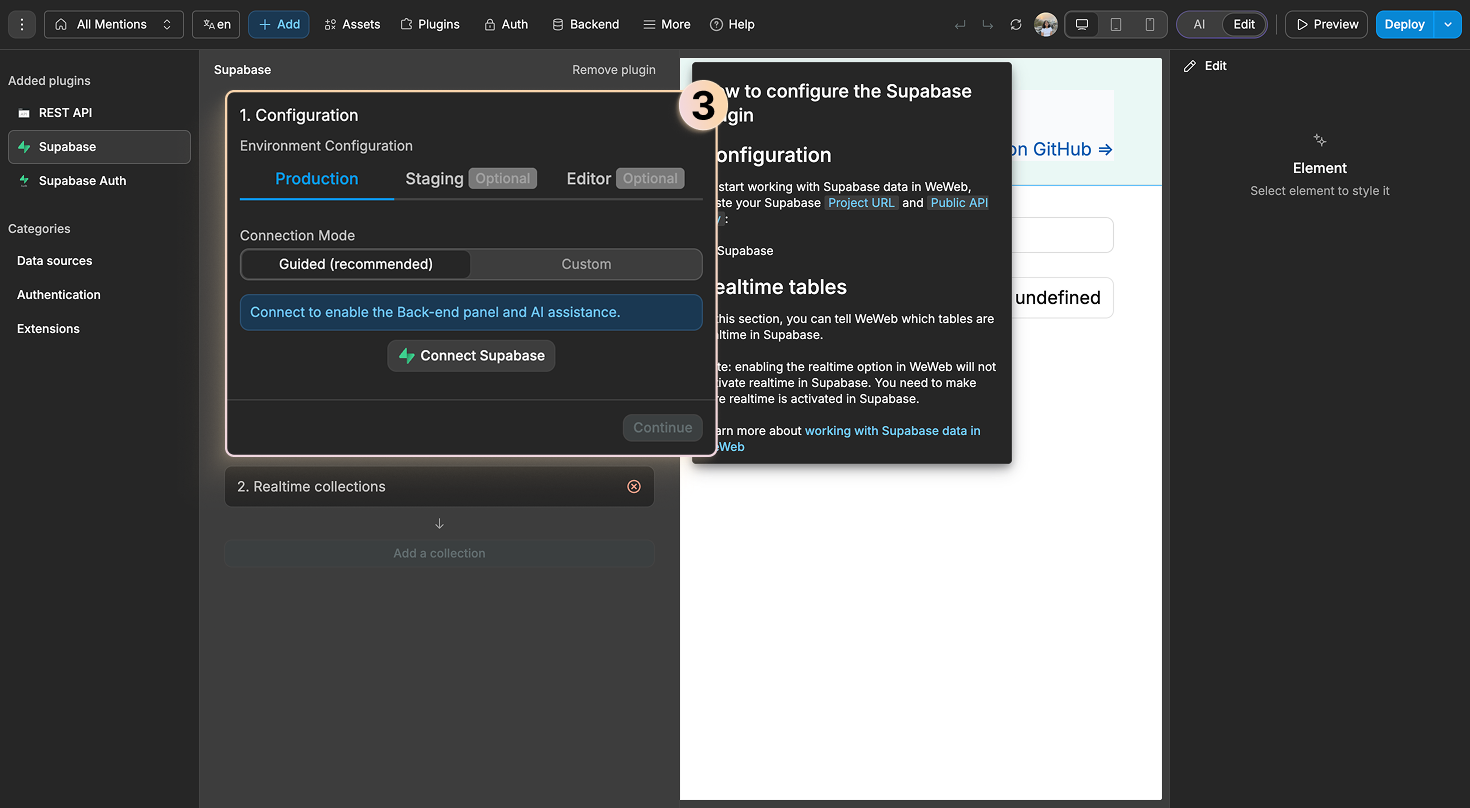 Integrating Supabase to WeWeb