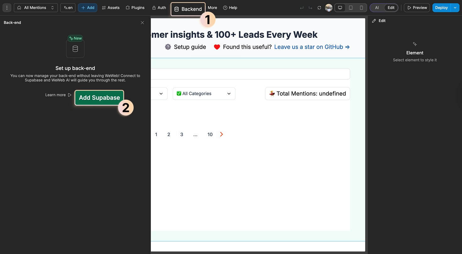 Integrating Supabase to WeWeb