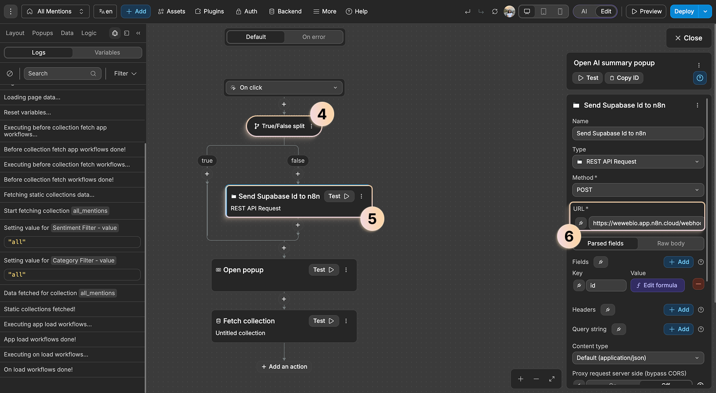 WeWeb formula editor