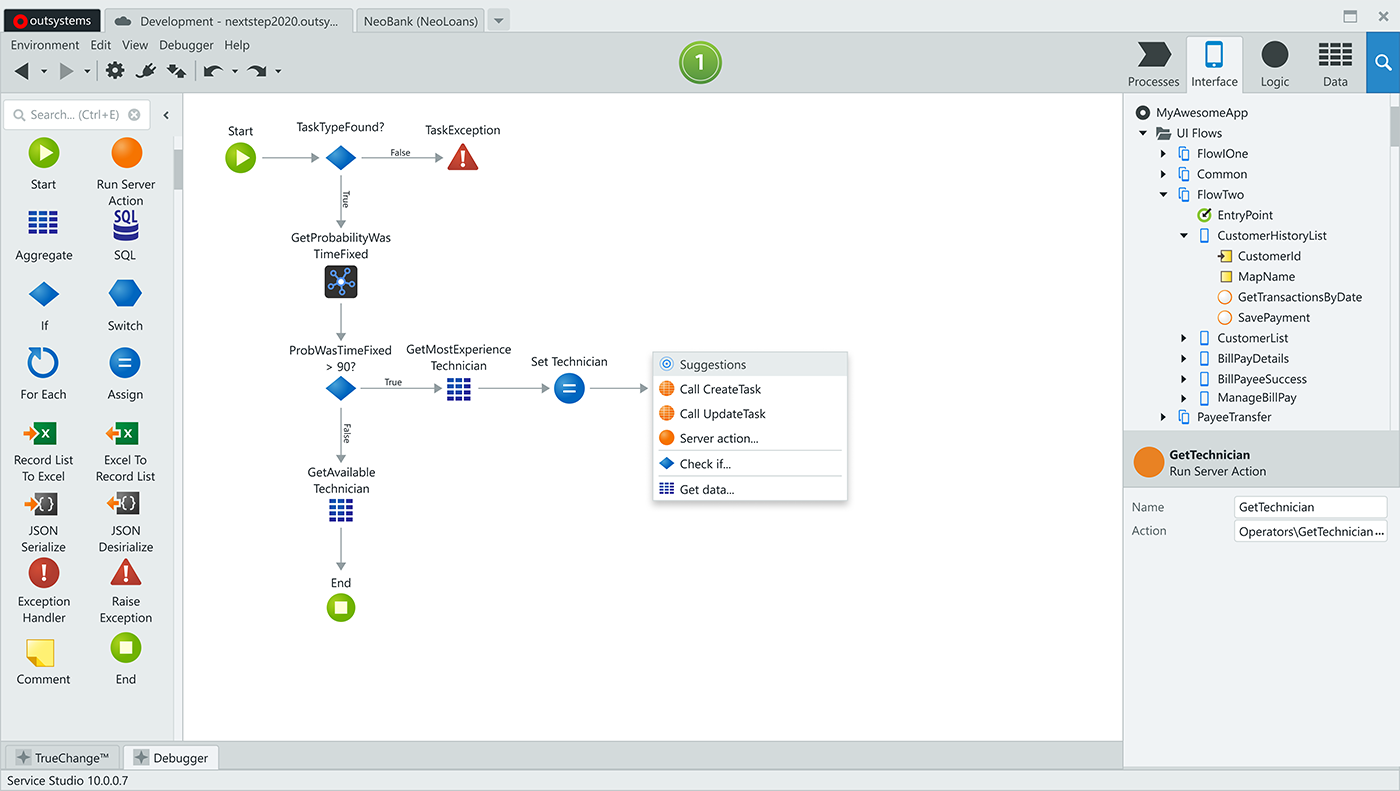 OutSystems Screenshot