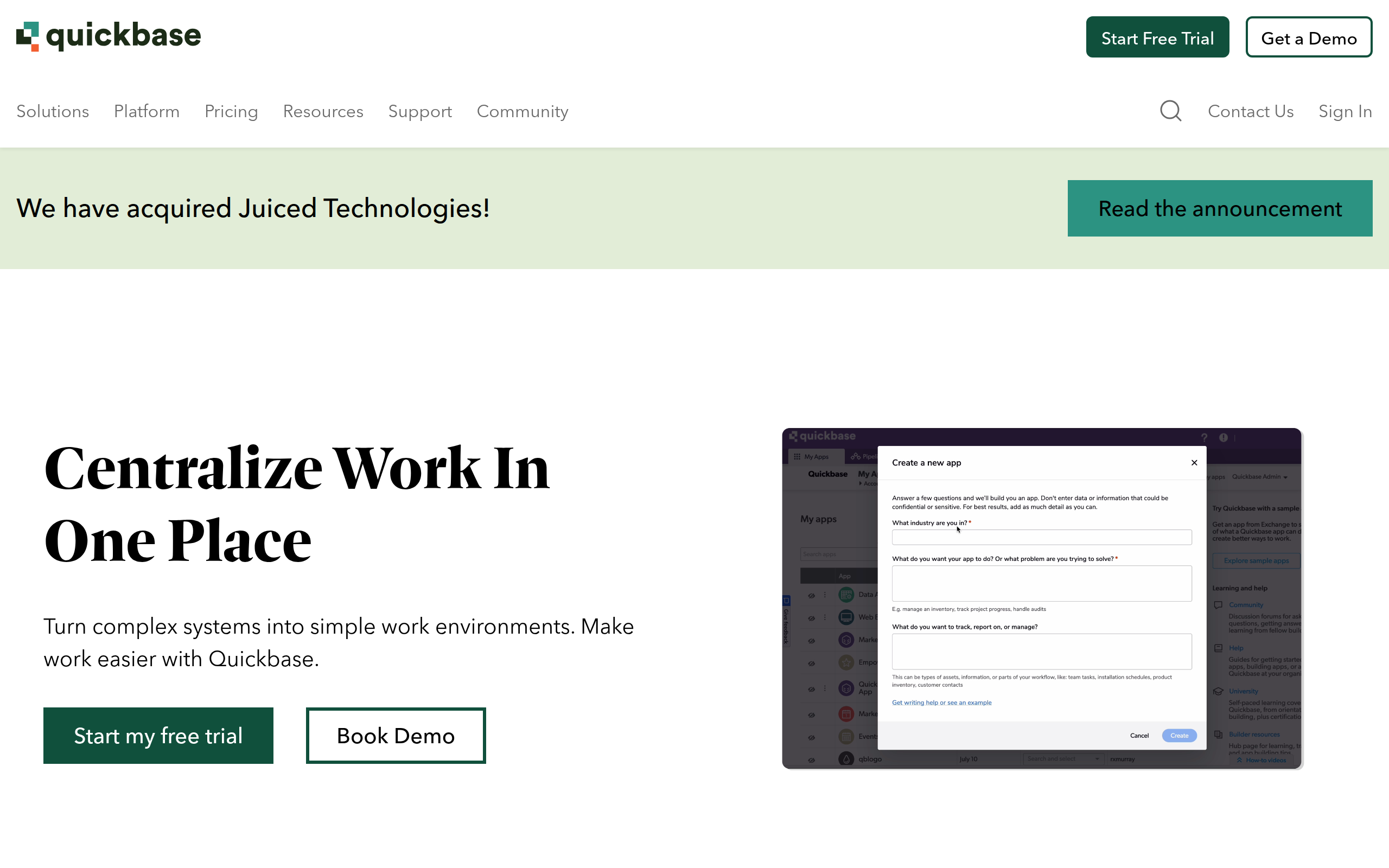 Quickbase Screenshot