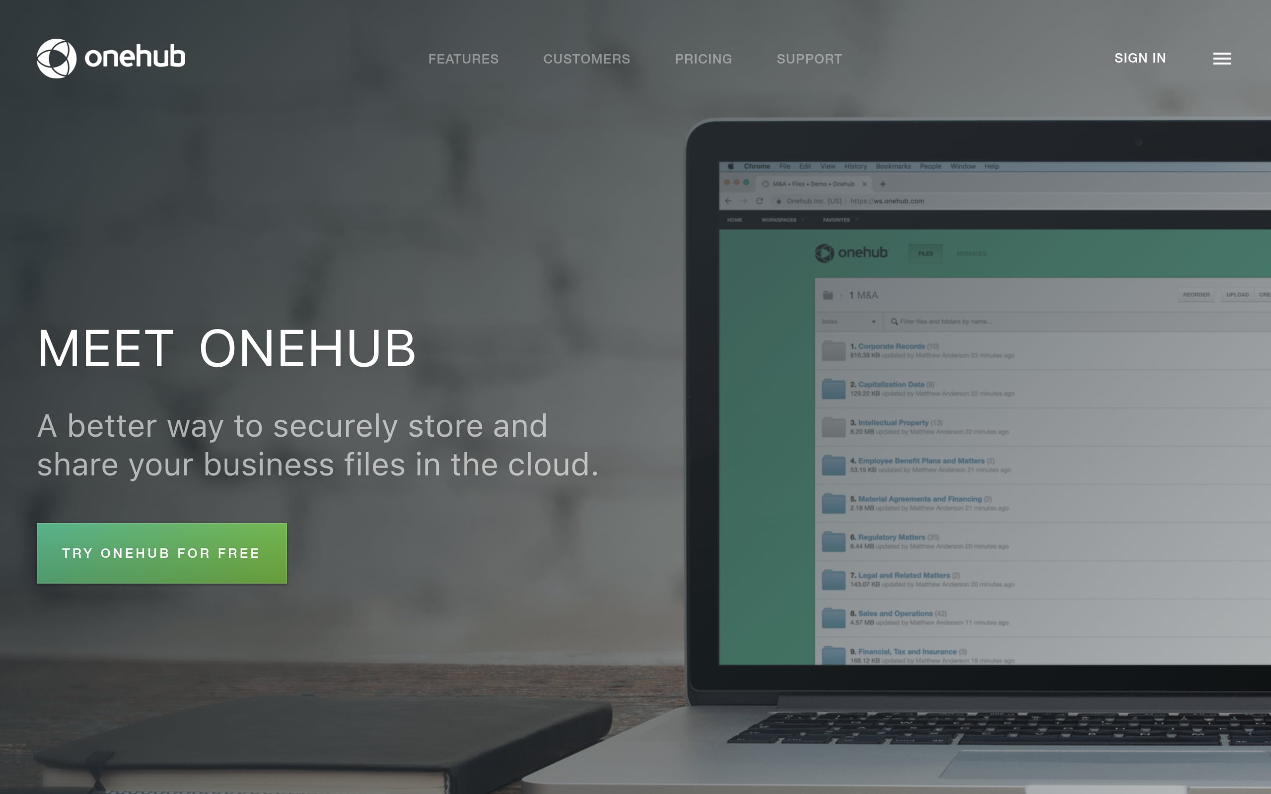 Onehub Screenshot