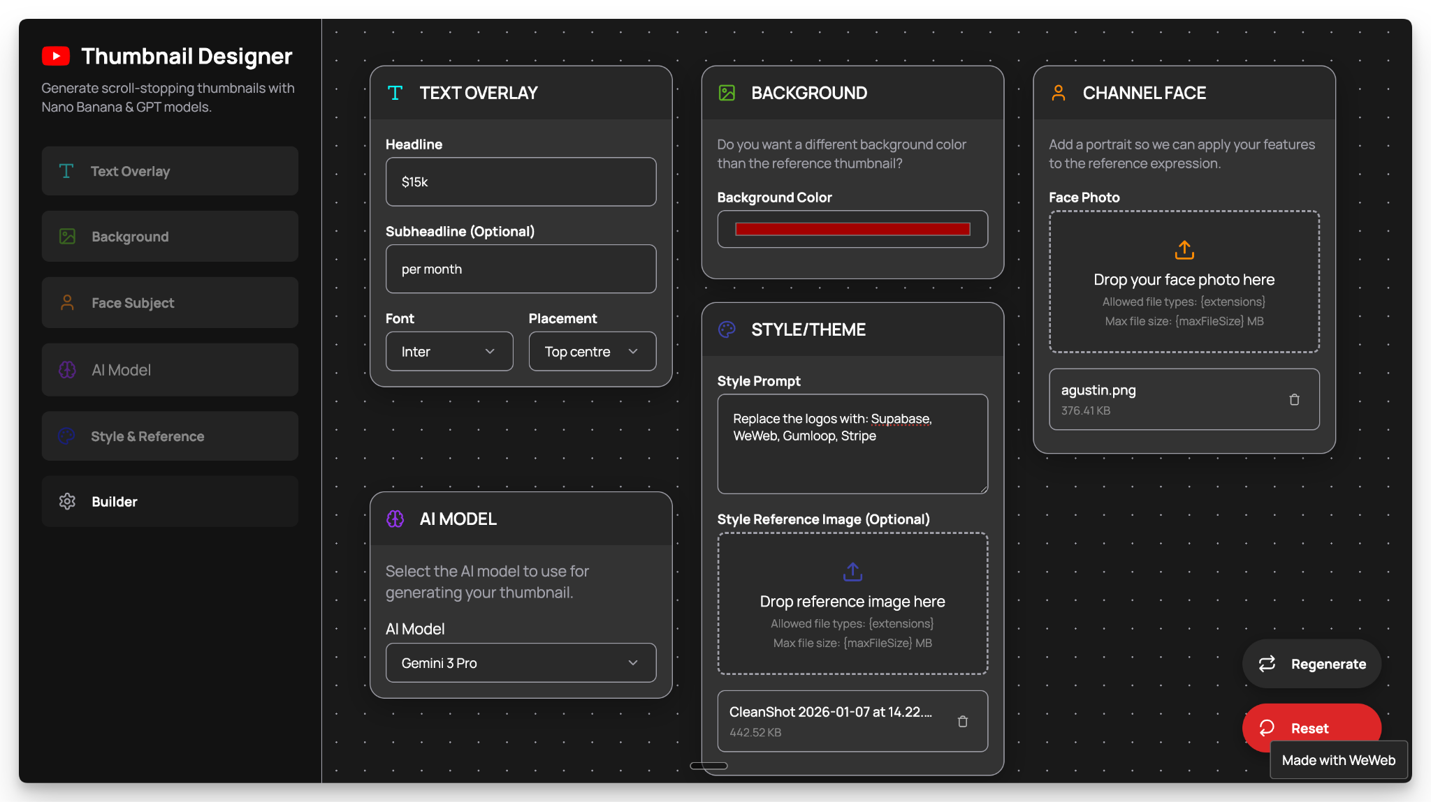 YouTube Thumbnail Generator from reference image