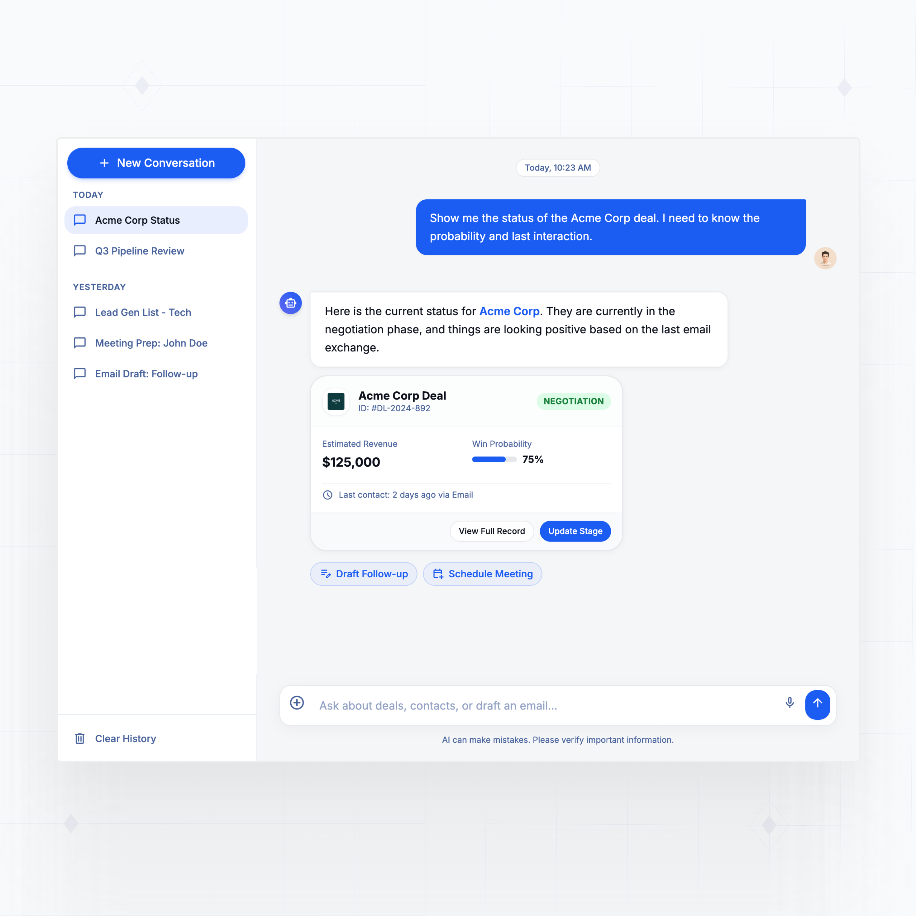 AI-powered chat assistant