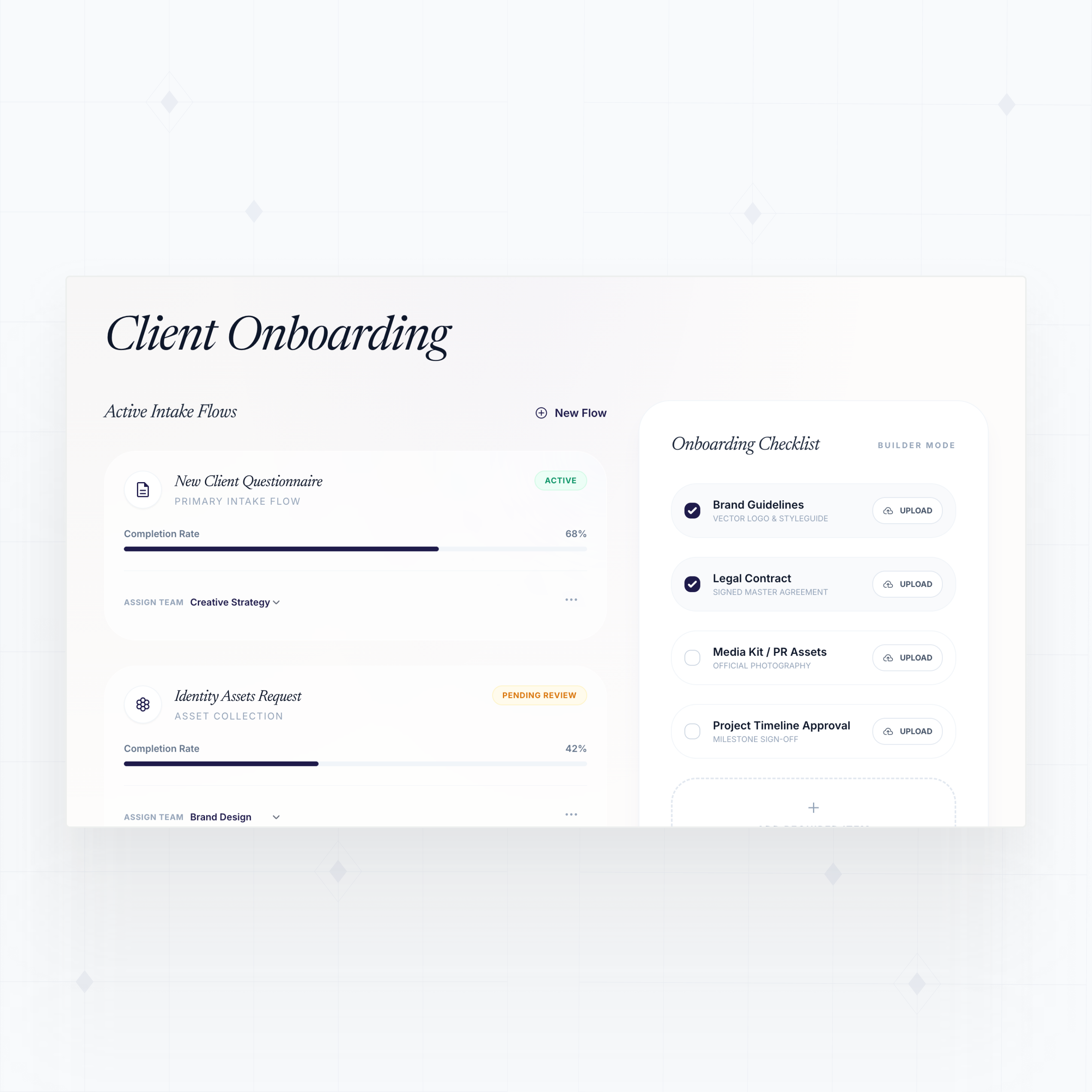 Guided Client Onboarding Flows