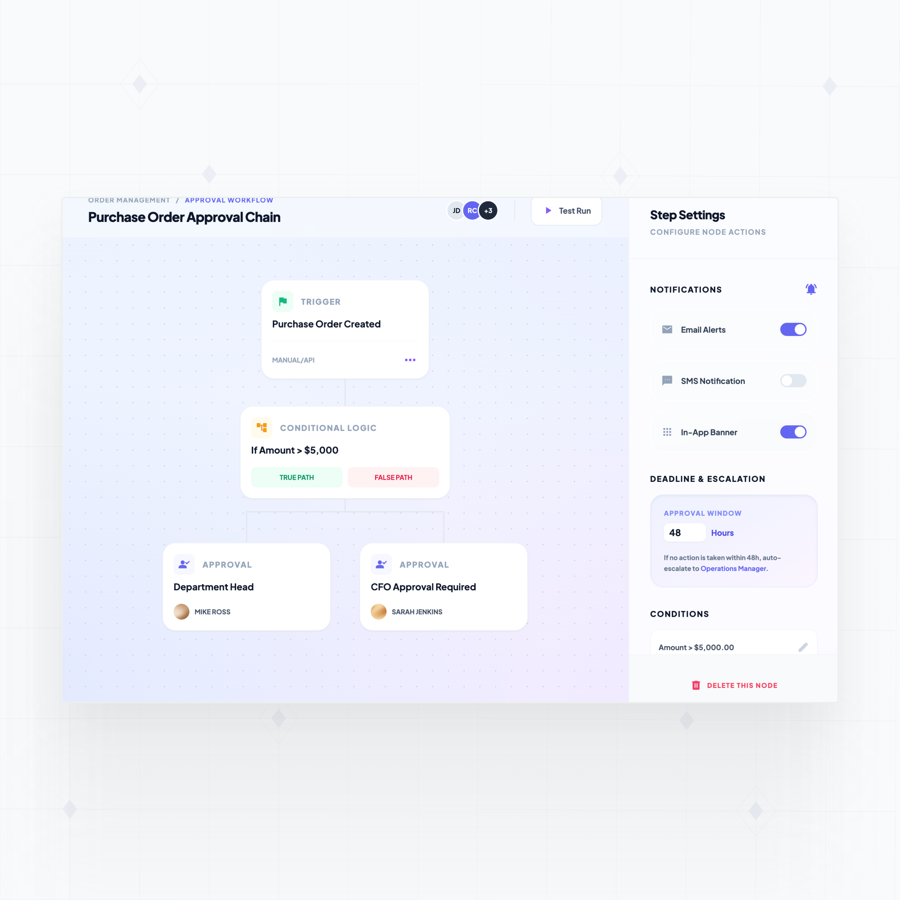 Multi-step approval workflows