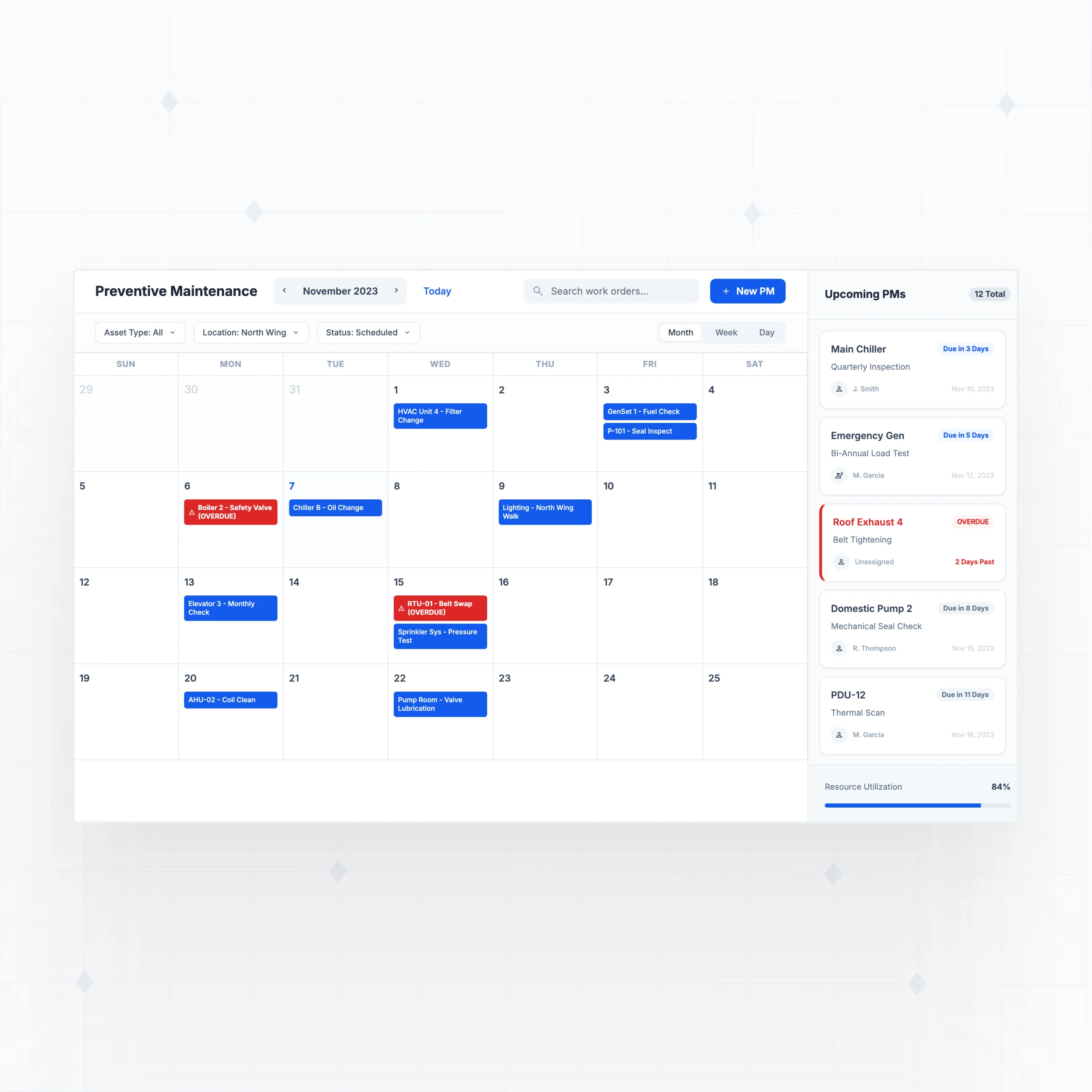 Preventive maintenance scheduling