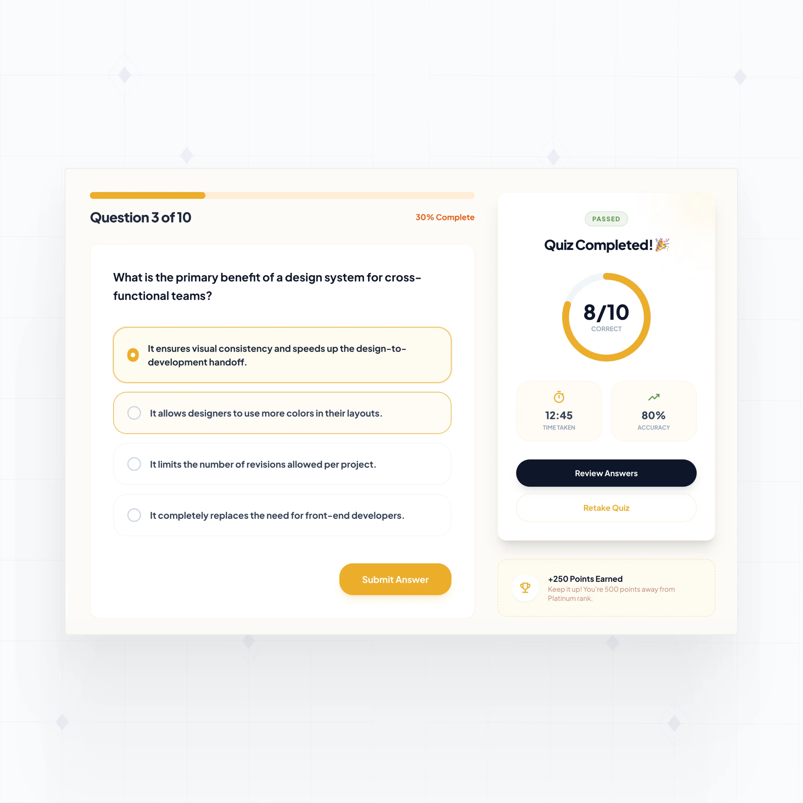 Quizzes and assessments with auto-grading