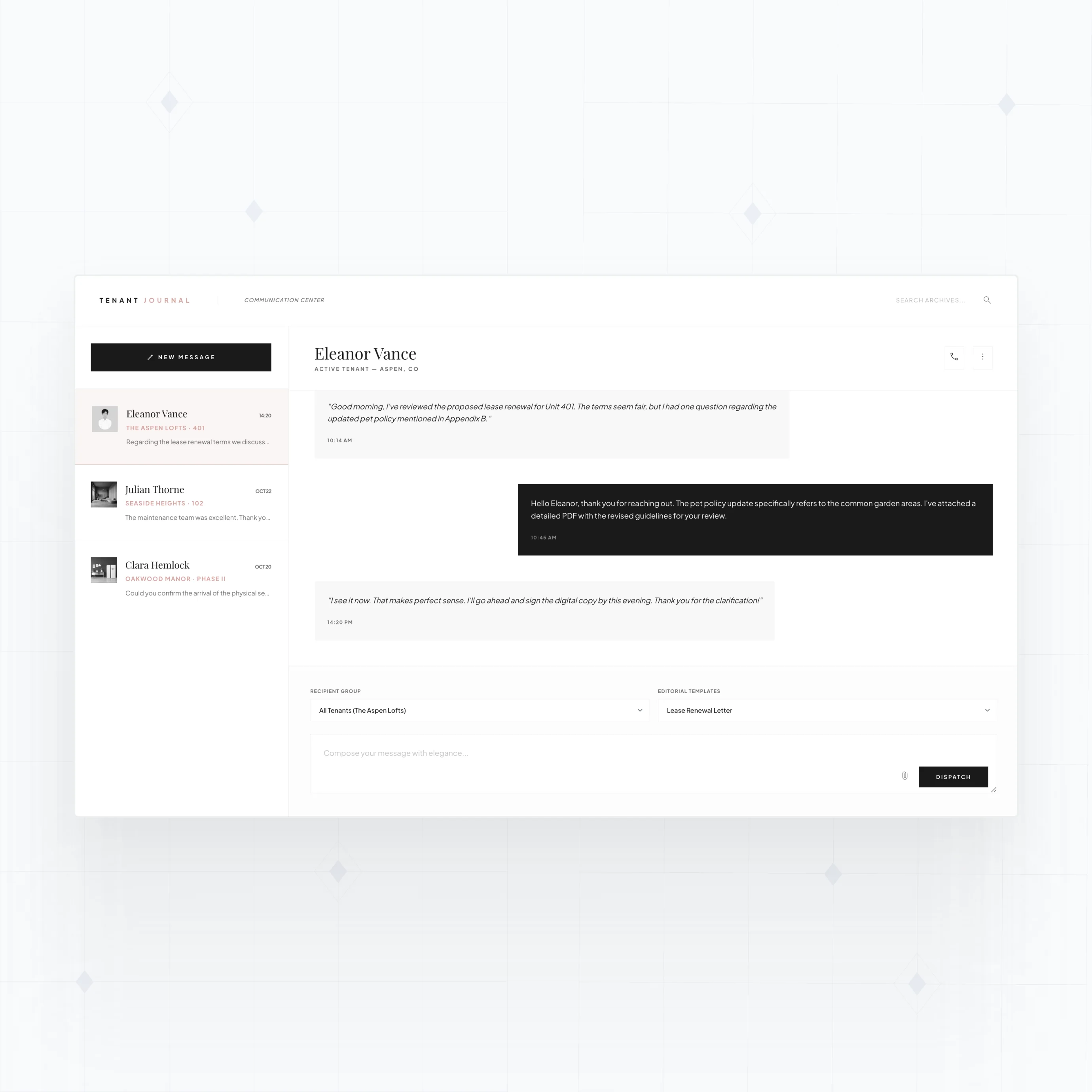 Tenant communication and notifications