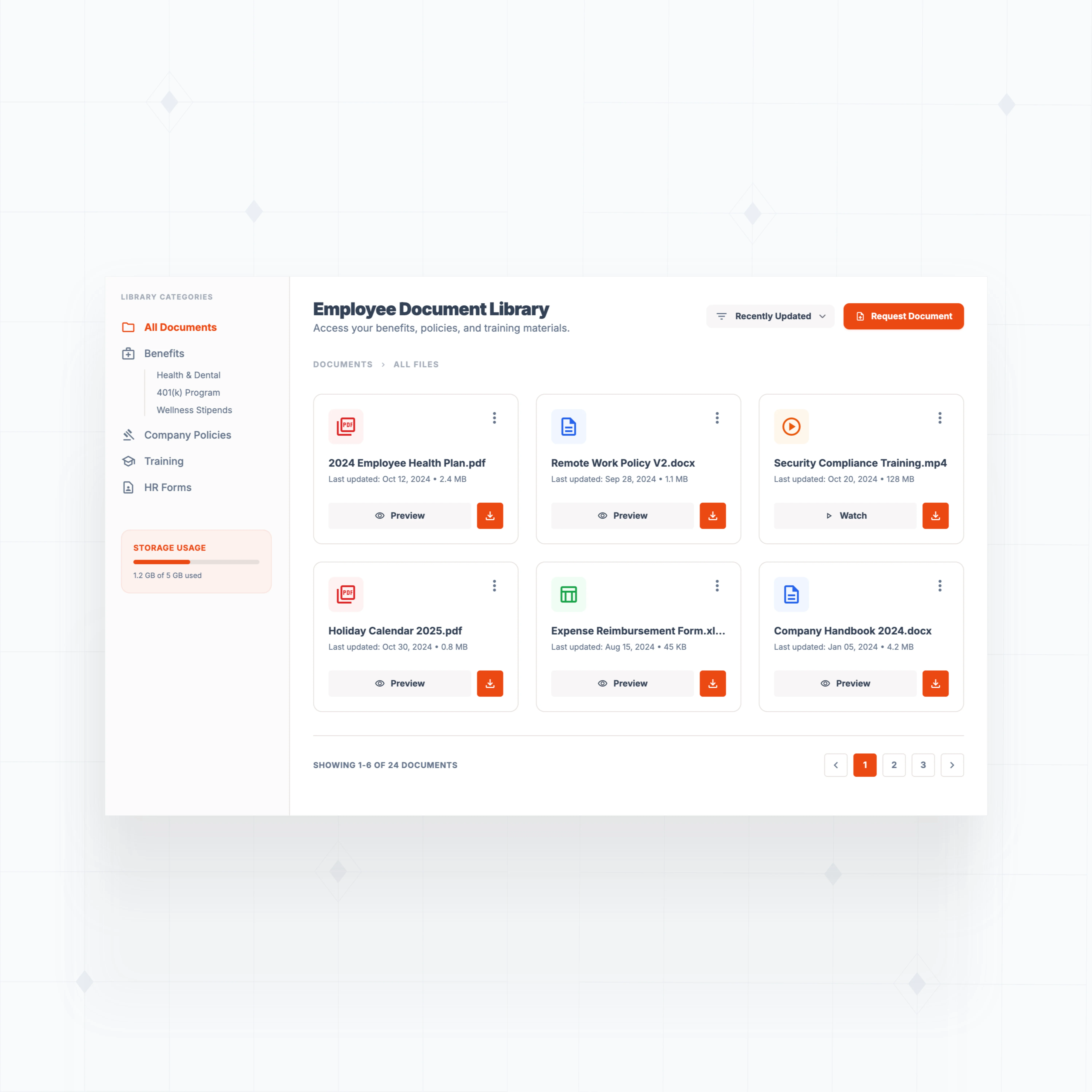 Document library and policy hub