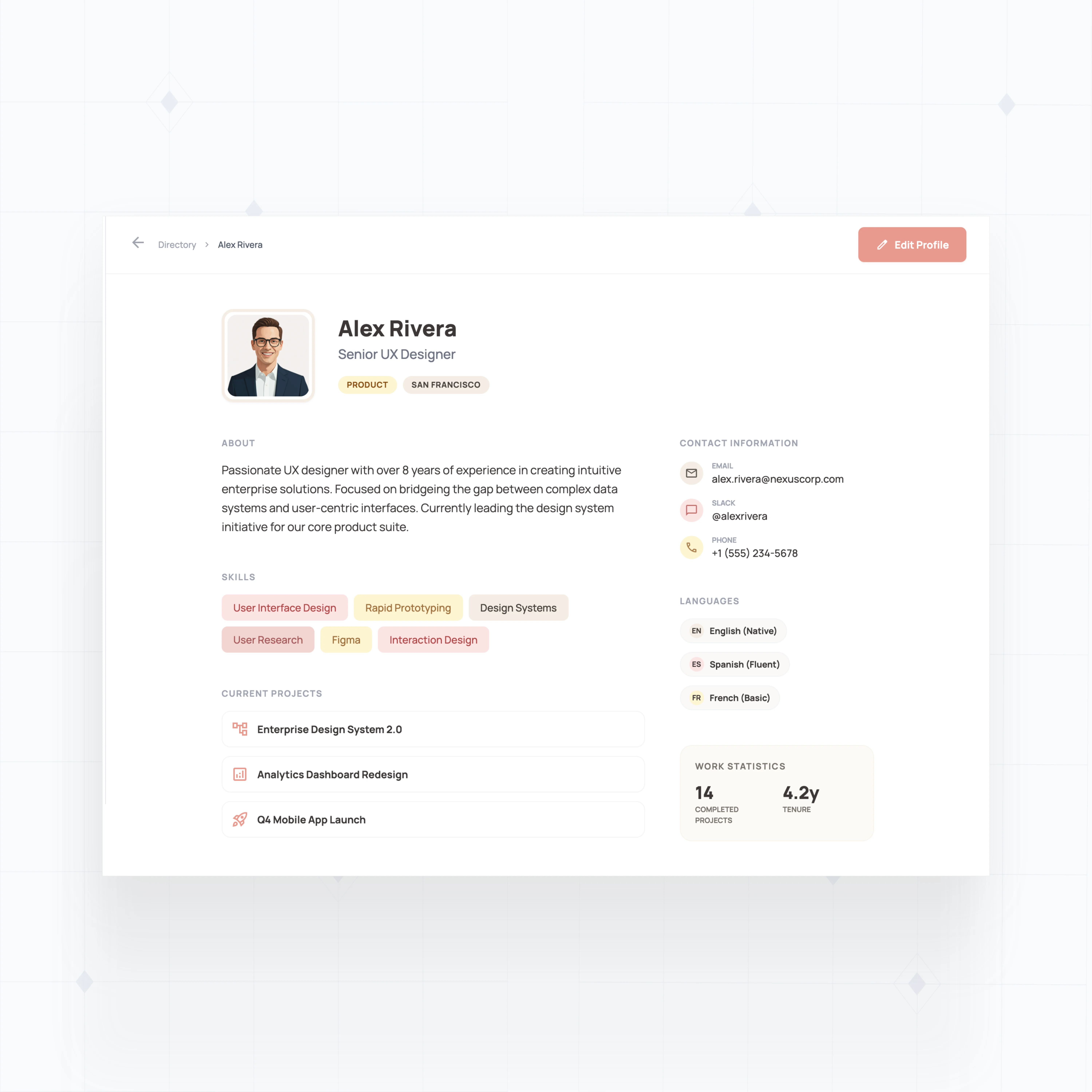 Rich Employee Profiles
