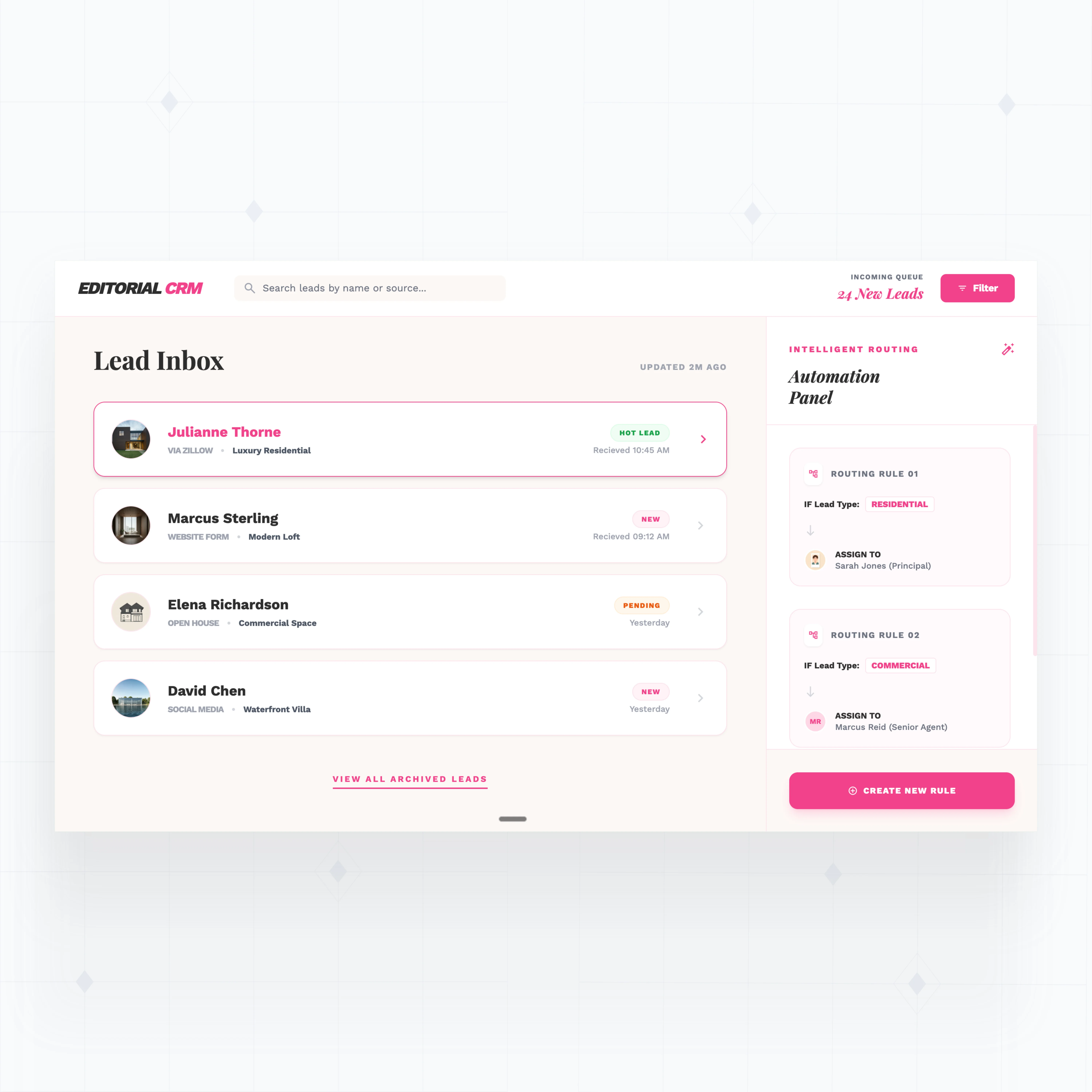 Automated lead routing and follow-up