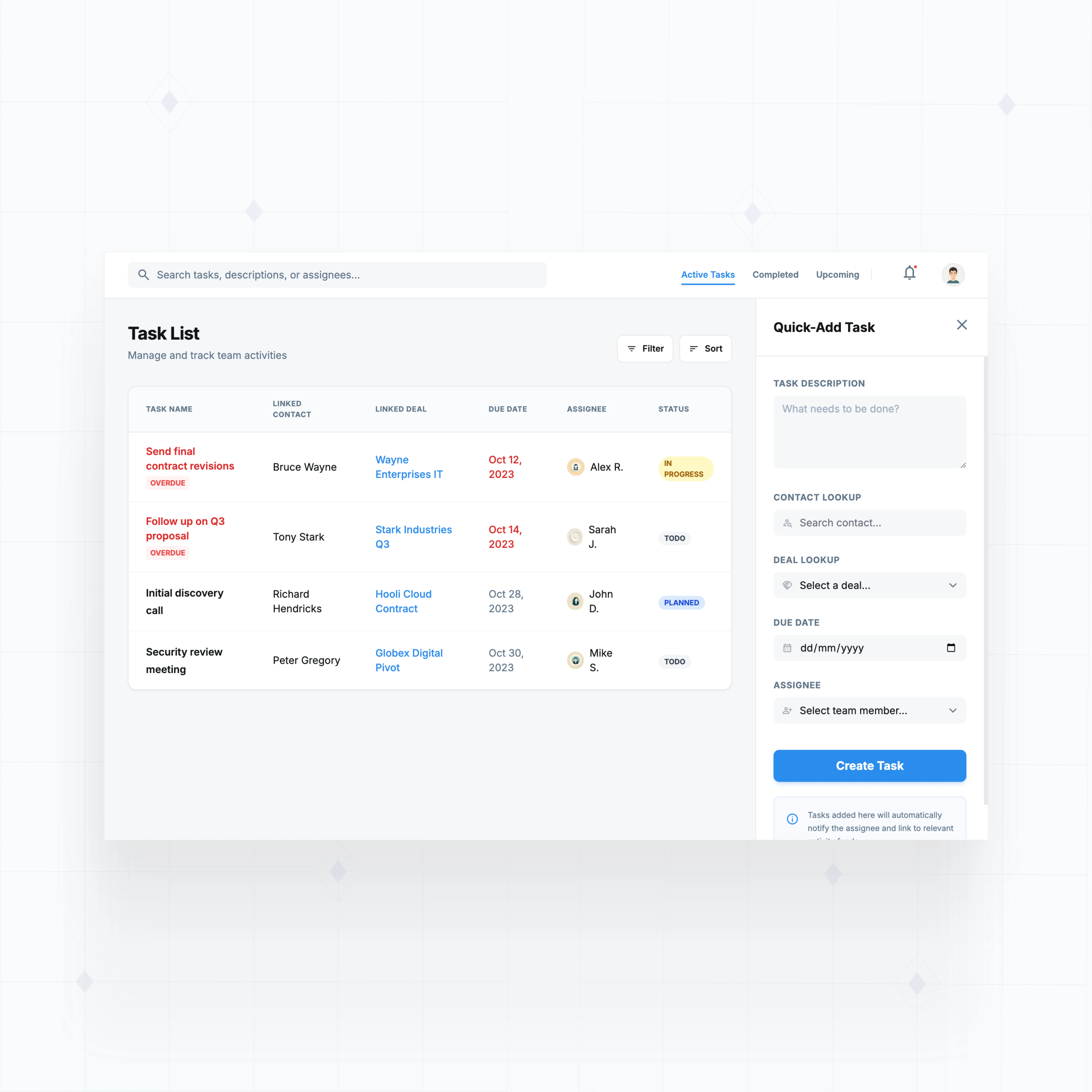 Task and follow-up reminders