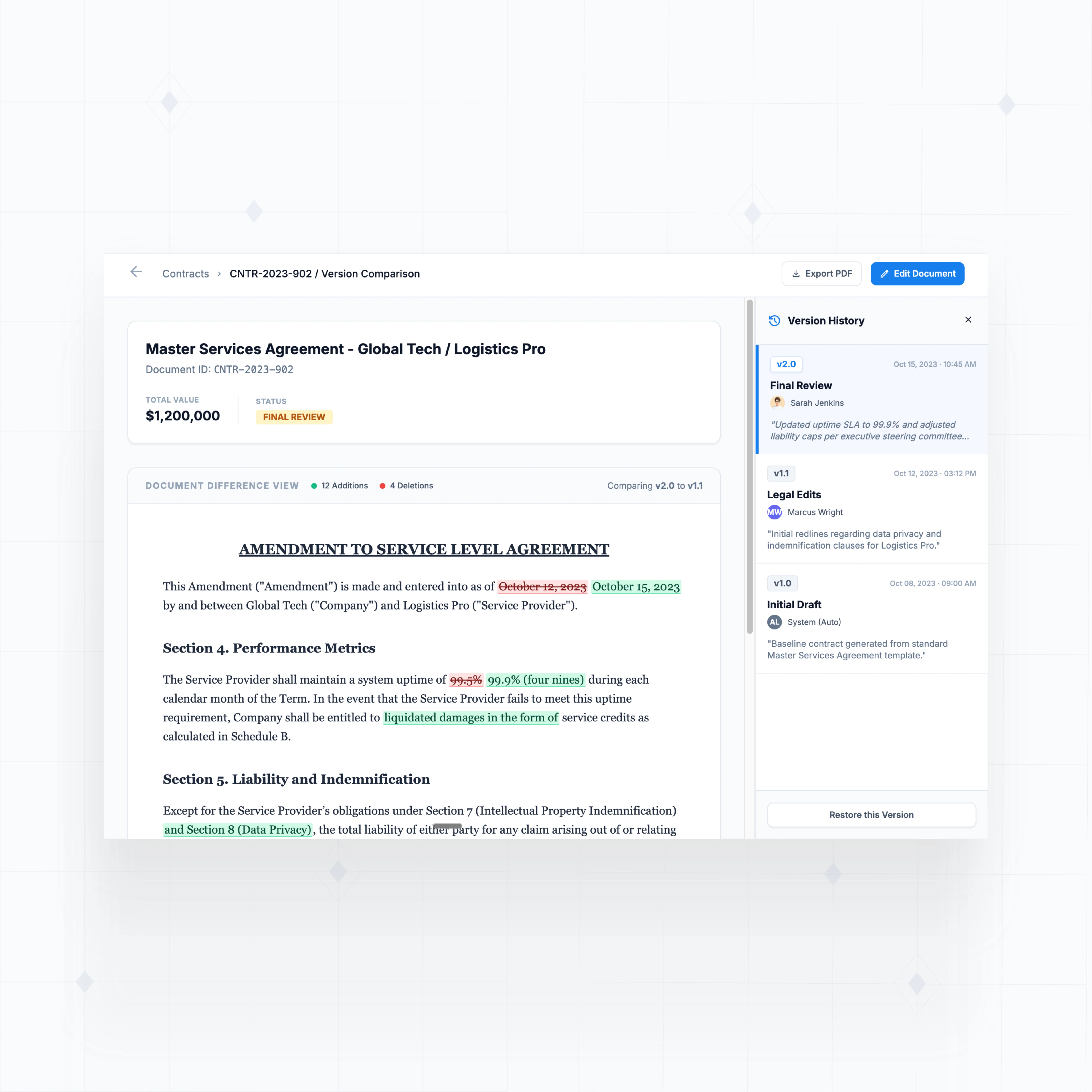 Version control and audit trail