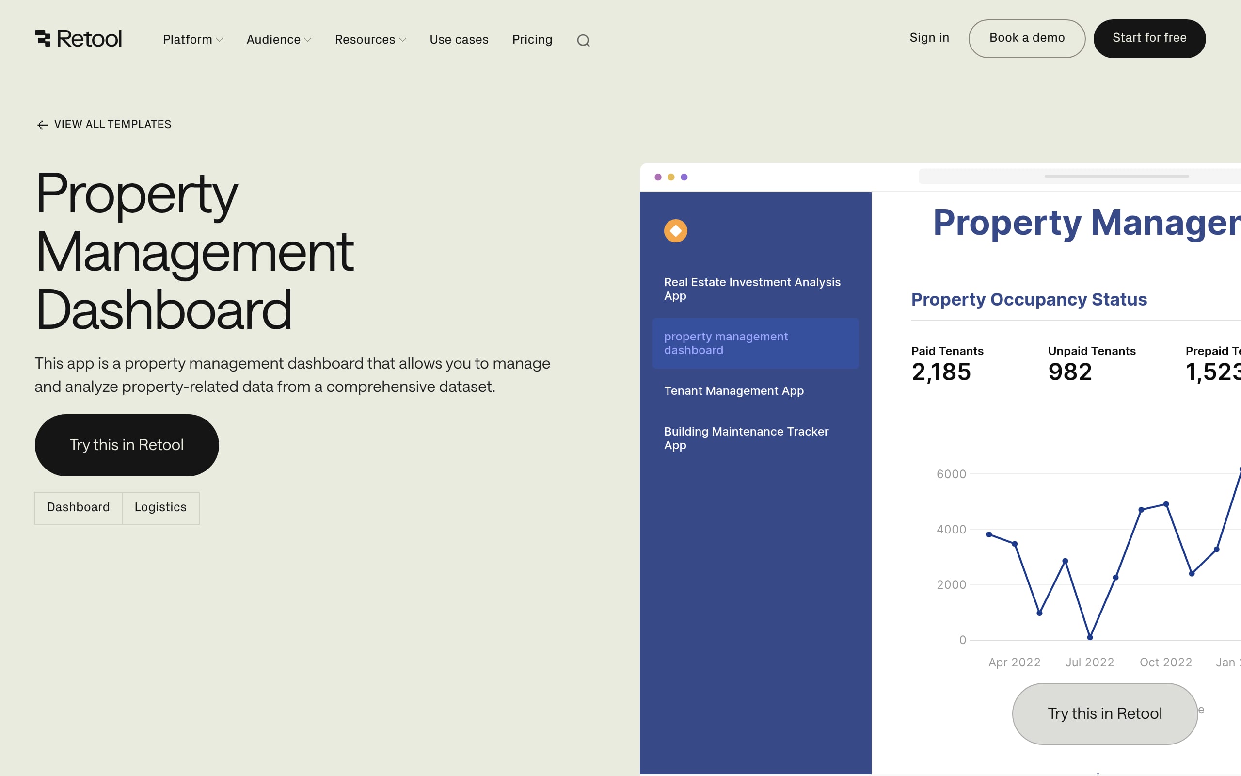 Property Management Dashboard Screenshot