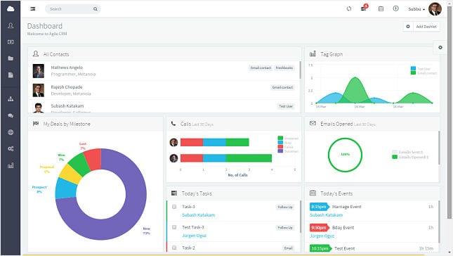 Agile CRM Screenshot