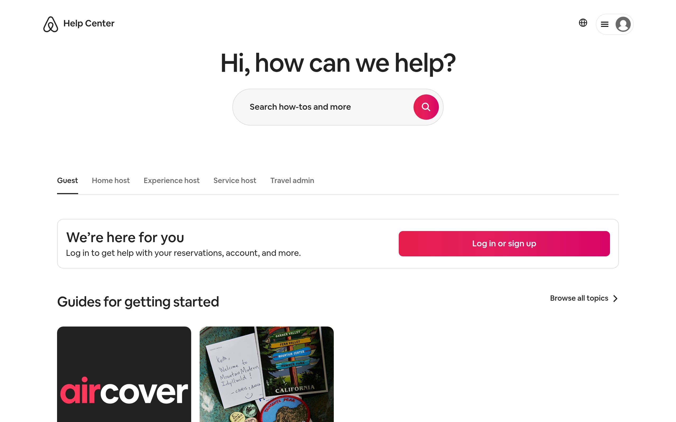 Airbnb – Persona-Split FAQ Screenshot