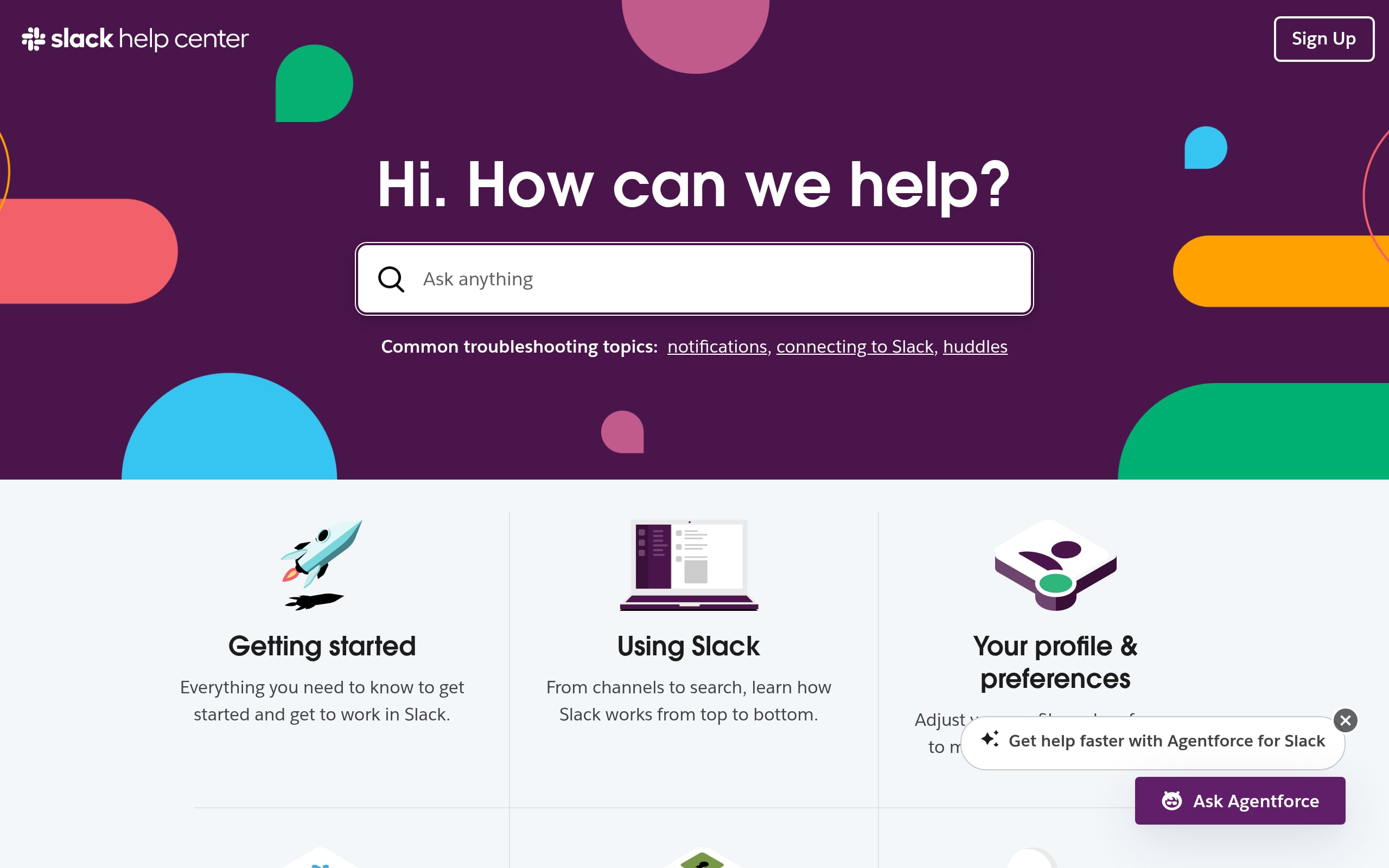 Slack – Search-Centric FAQ Screenshot