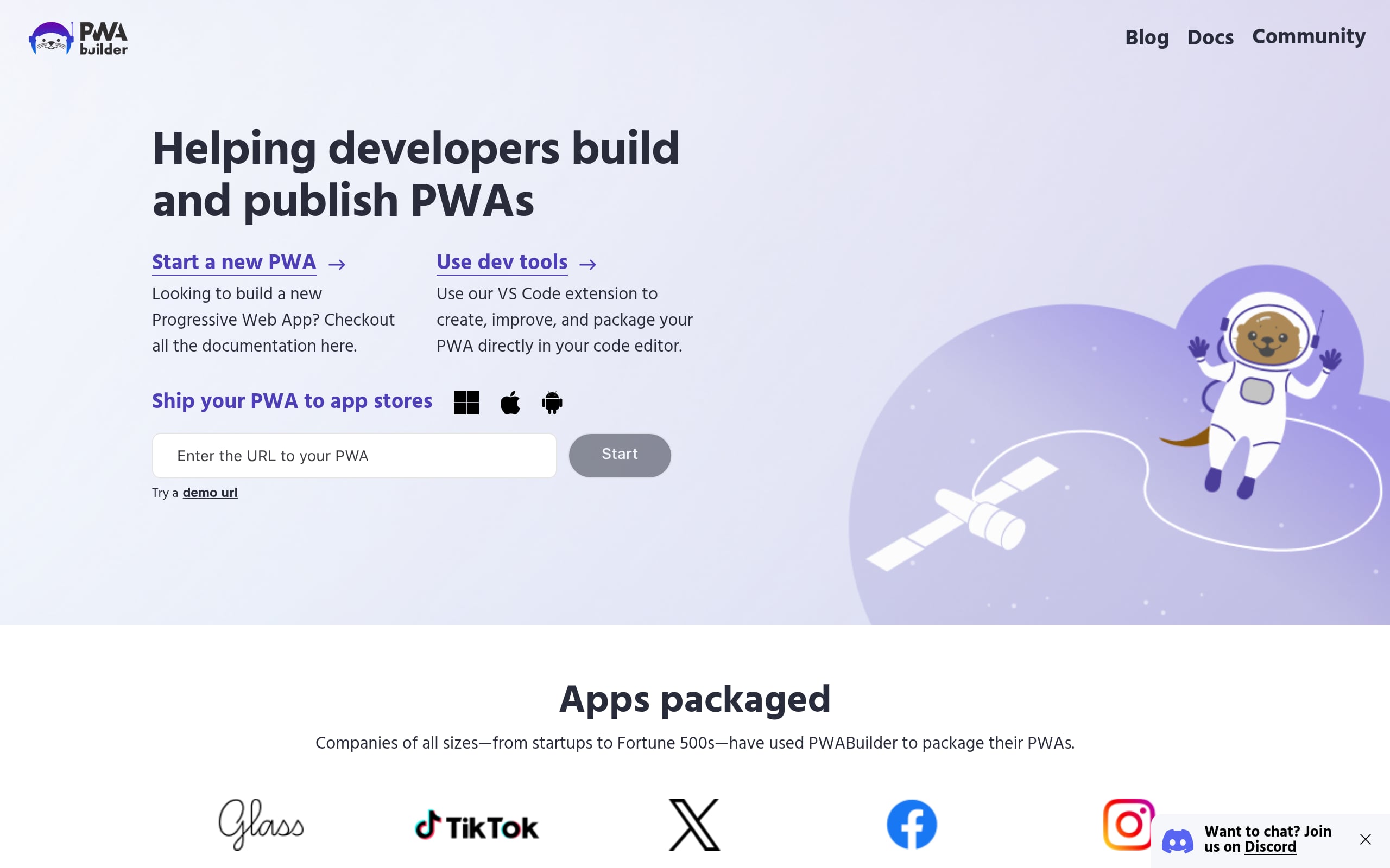 PWA Builder Screenshot