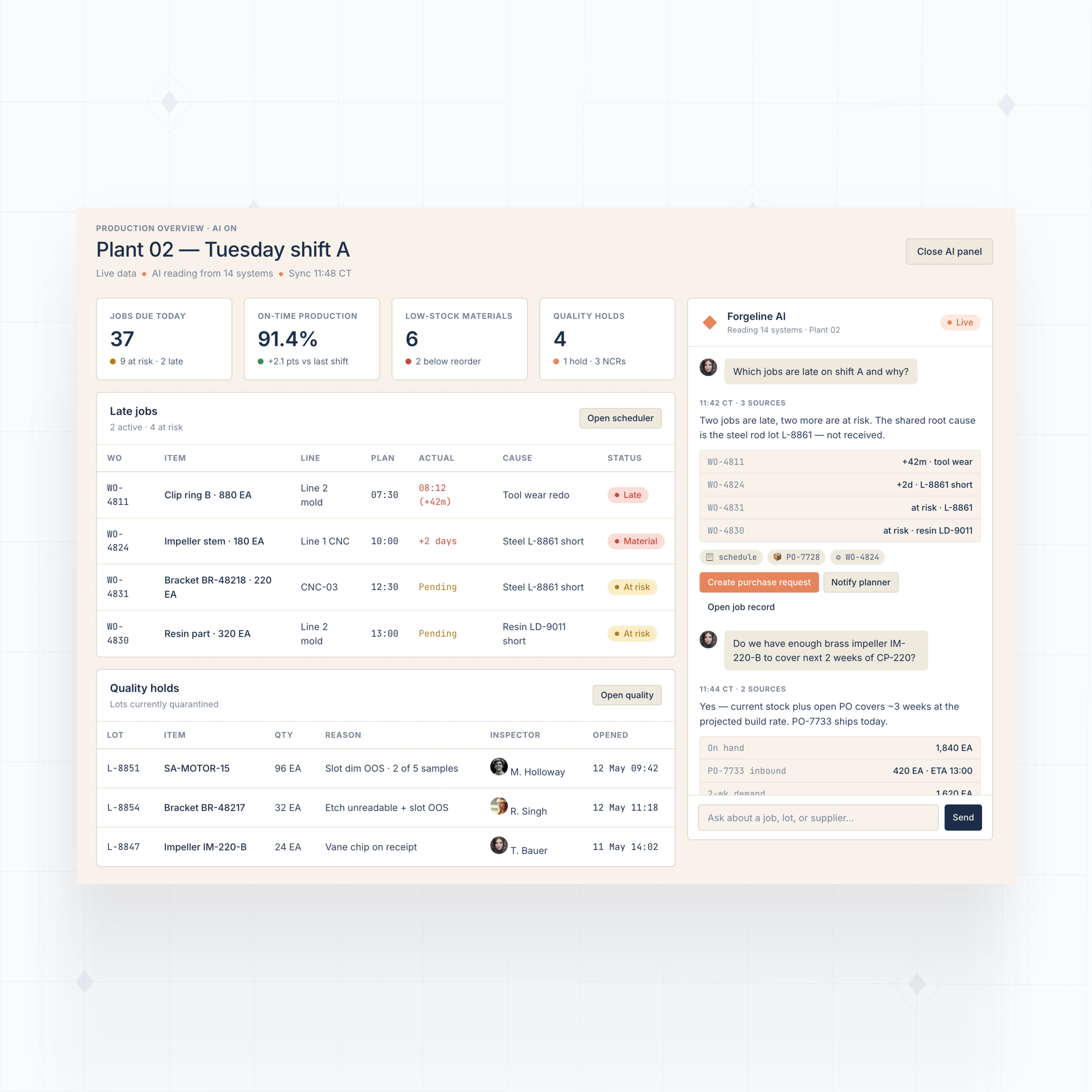 AI production status assistant
