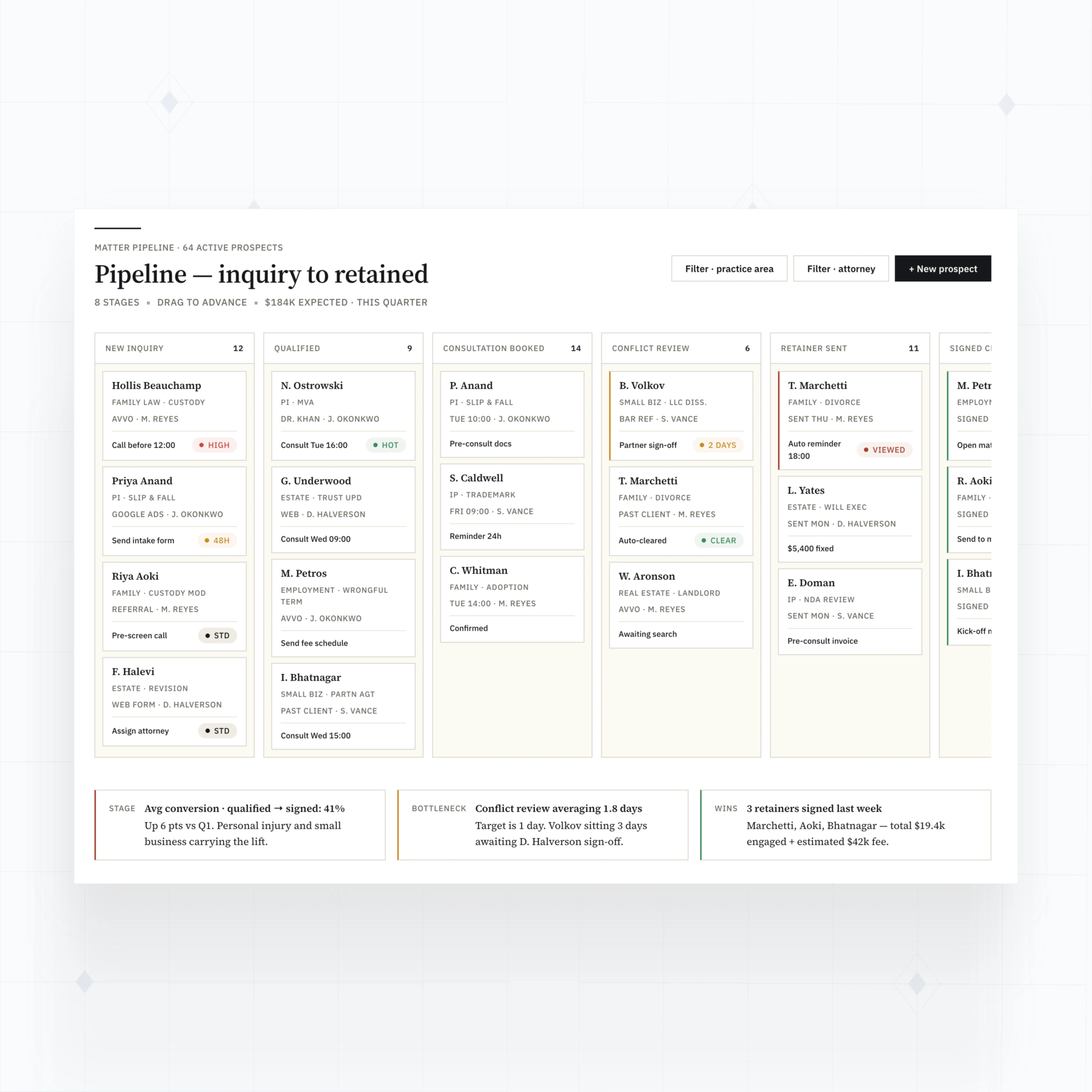 Matter pipeline tracking