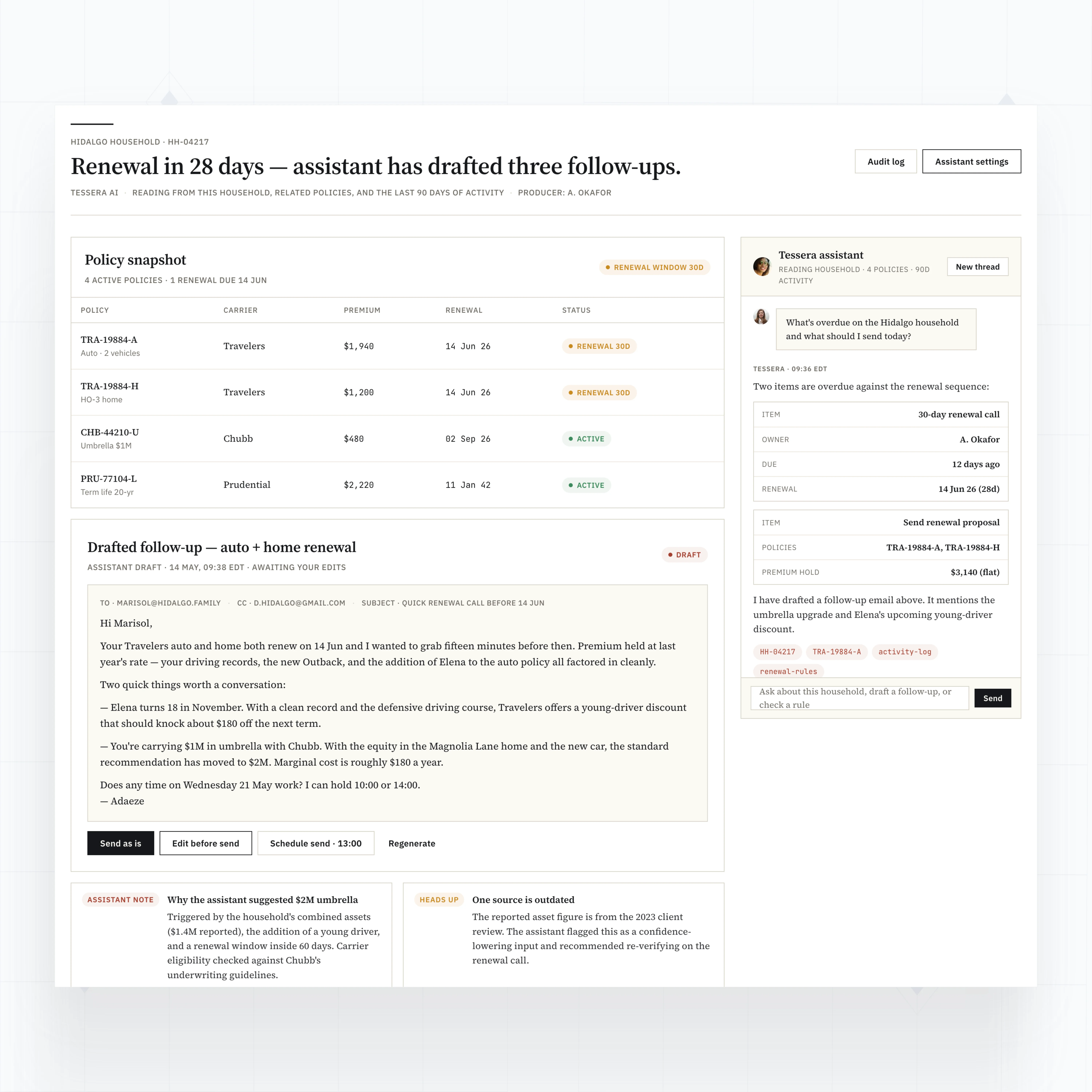 AI policy status assistant