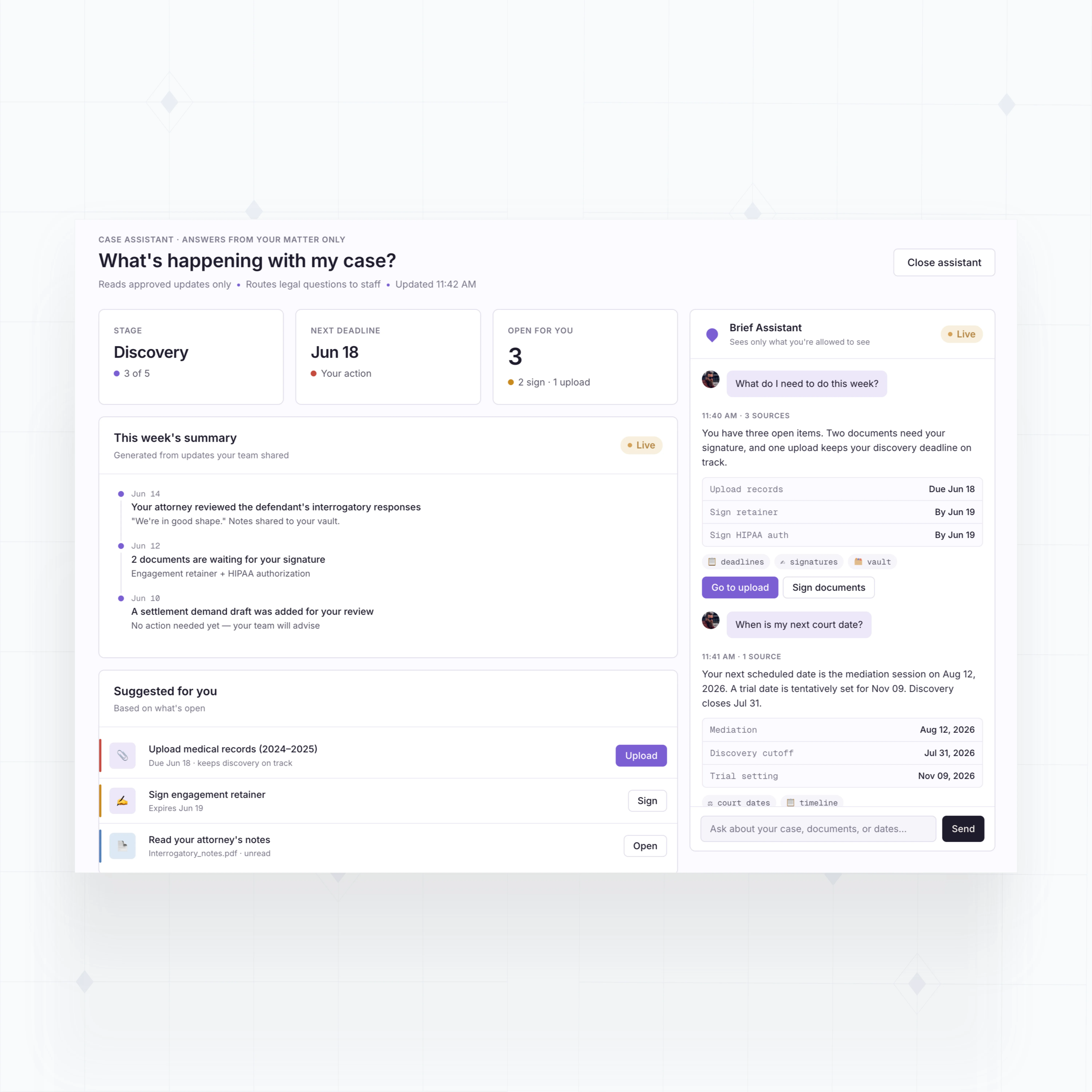 AI case update assistant