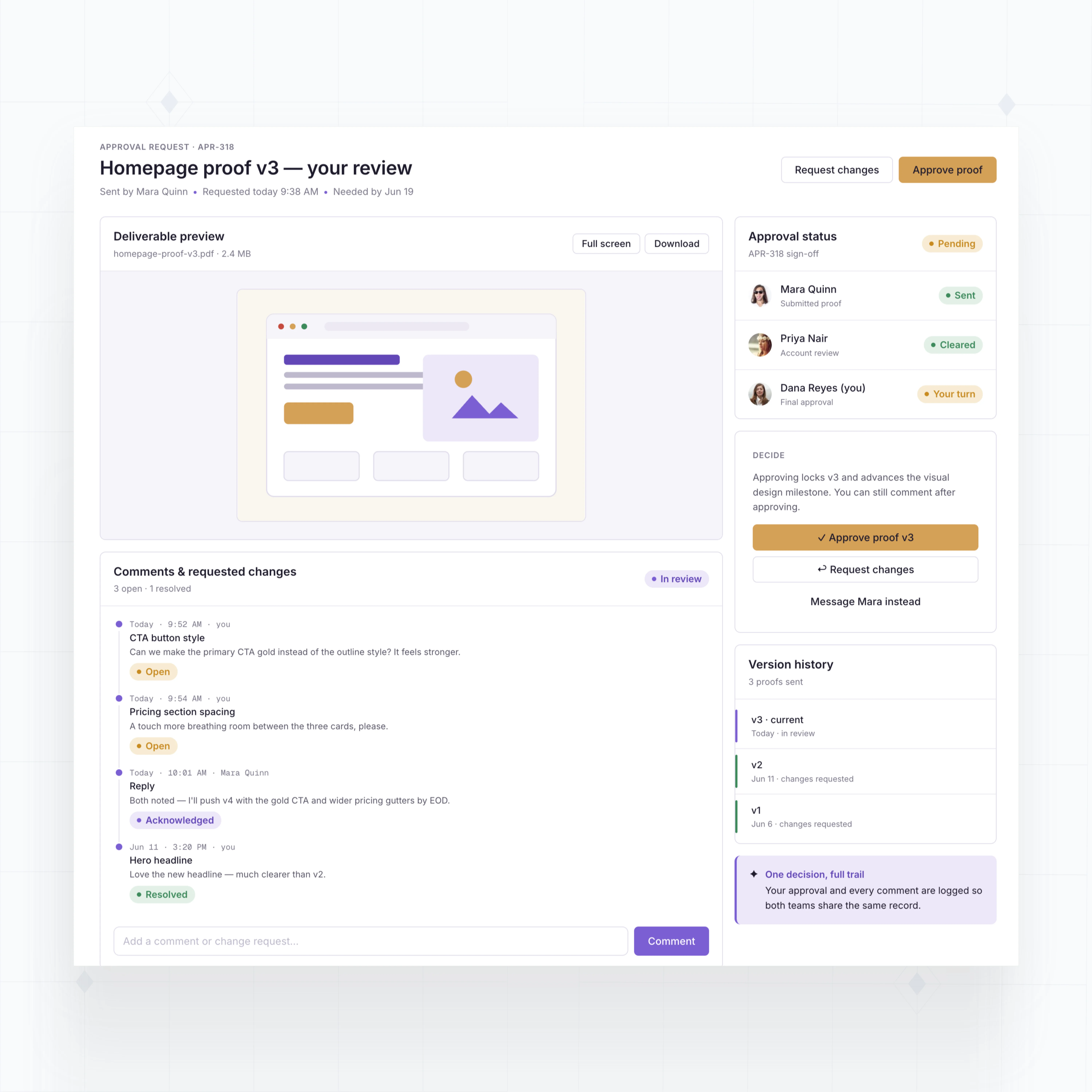 Approval and feedback flows