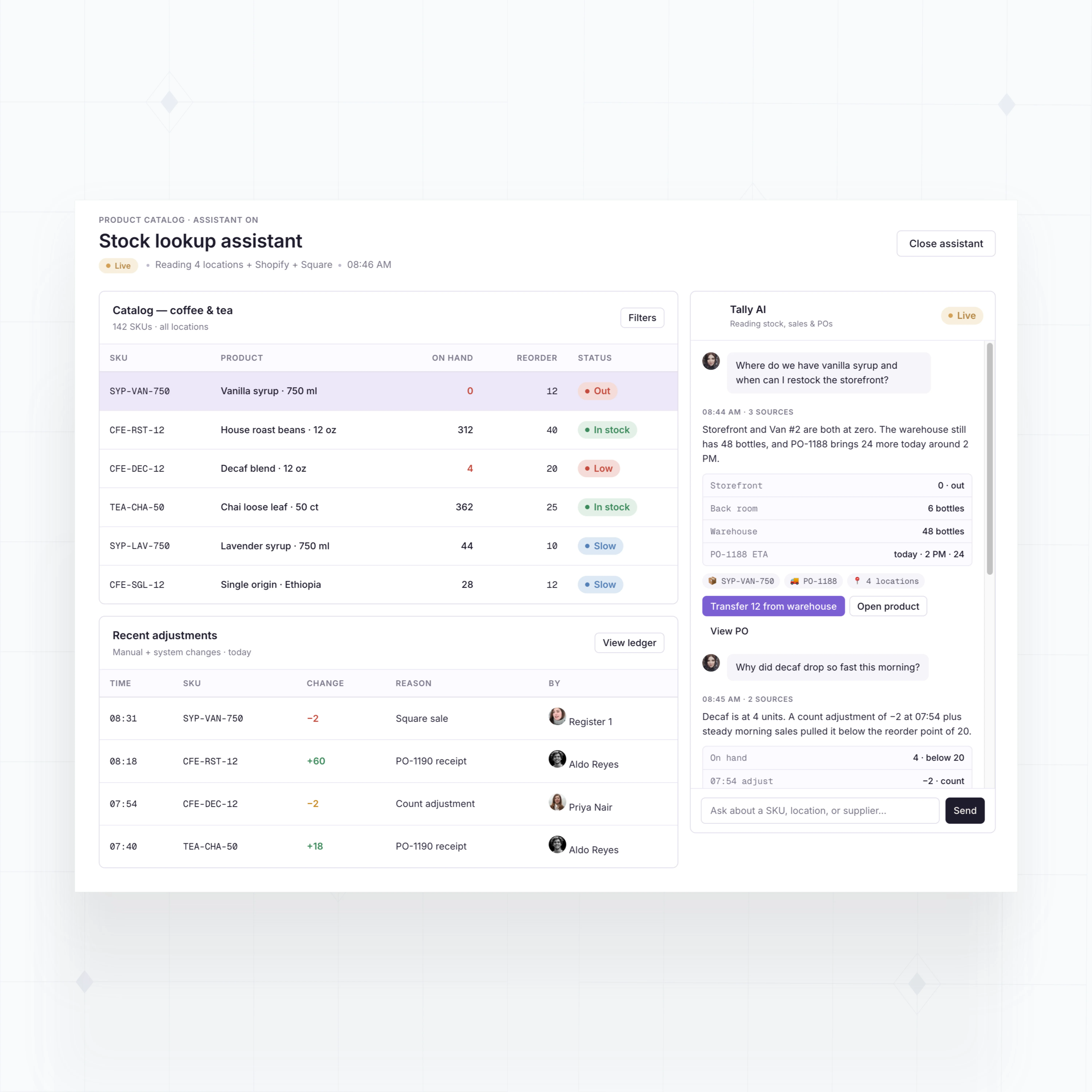 AI stock lookup assistant